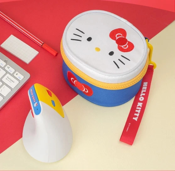 Sanrio Characters Rechargeable Vertical Wireless Mouse Silent Ergonomic w/ Pouch