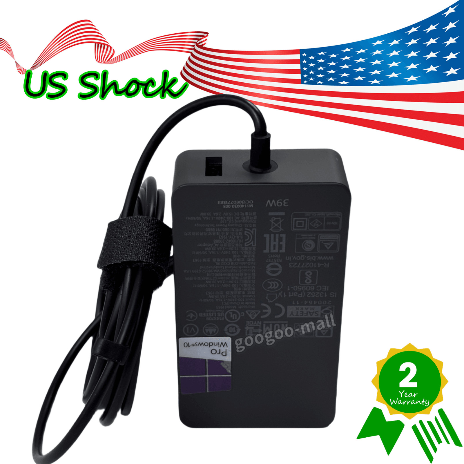 New Genuine Power Adapter 1963 39W Charger for Microsoft Surface Laptop Go 2 3