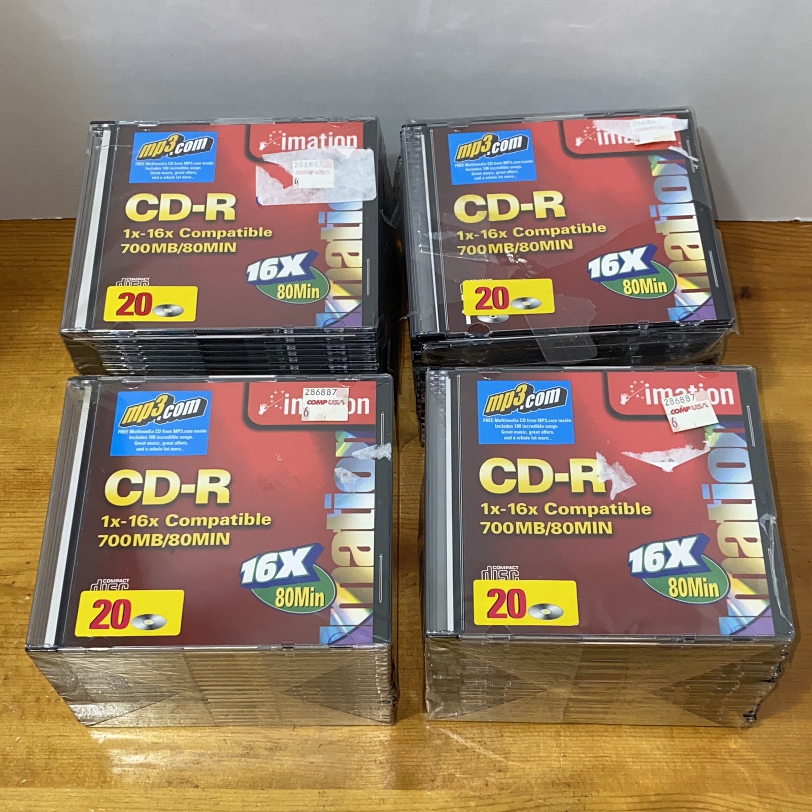 Lot of 80 Imation Blank CD-R 16x 80min 700MB 20 Pack New w/ Jewel Case