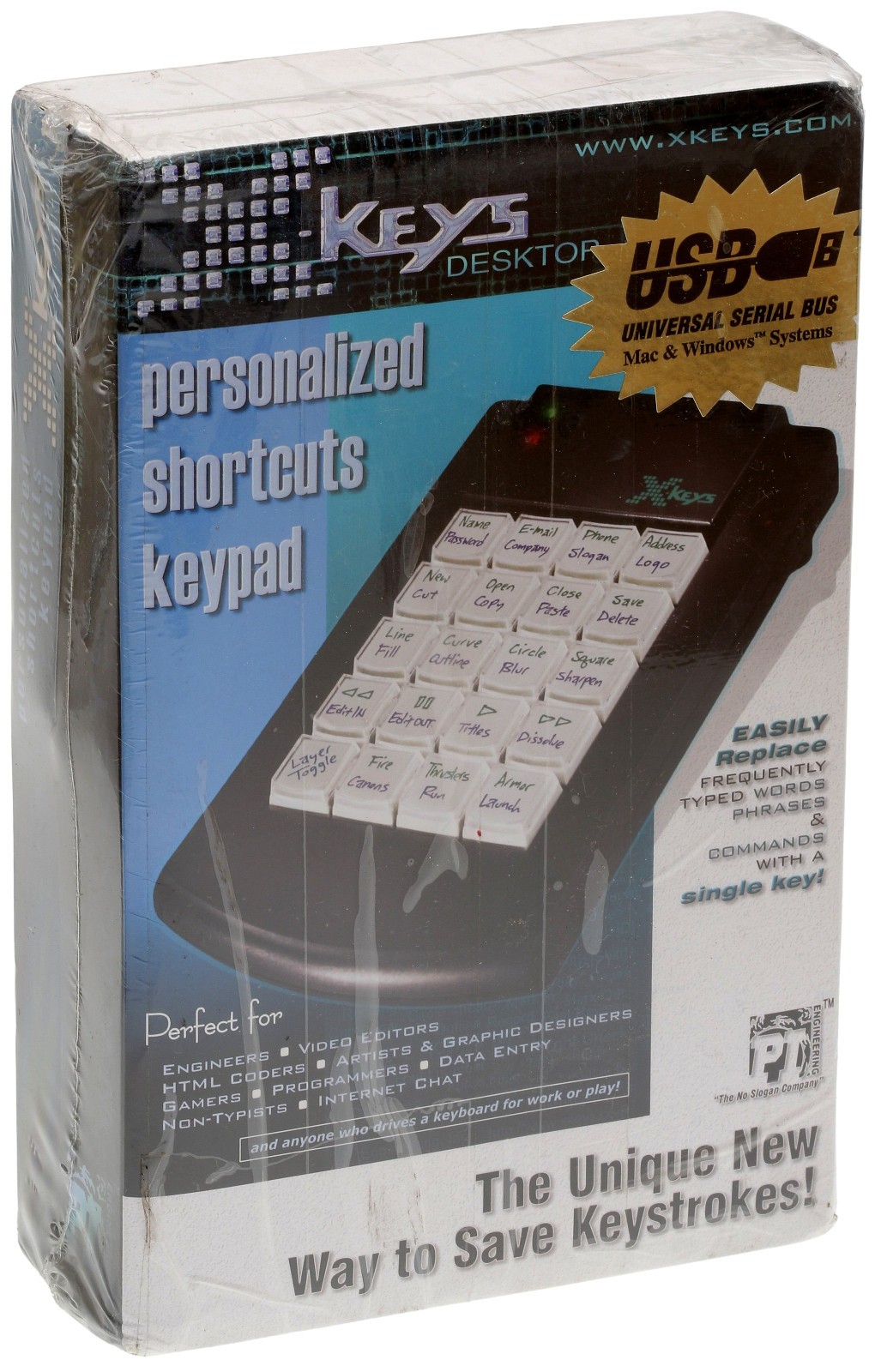 NEW PI Engineering X-Keys USB 20 Keys Personalized Shortcuts Keypad XD-03-USB-R