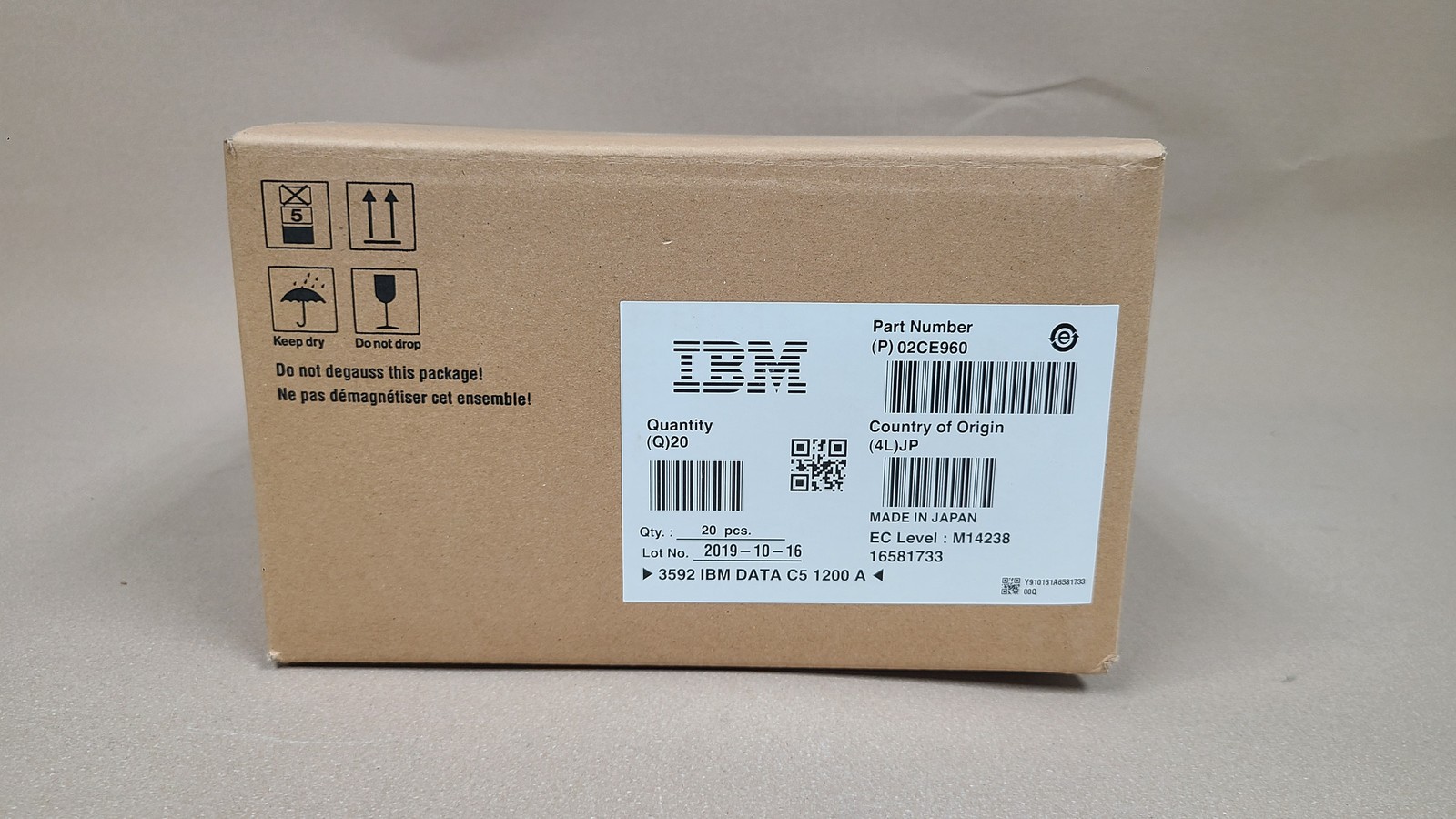Pack of 20 IBM 3592JE 20TB Advanced Enterprise Data Tape Cartridge PN: 02CE960