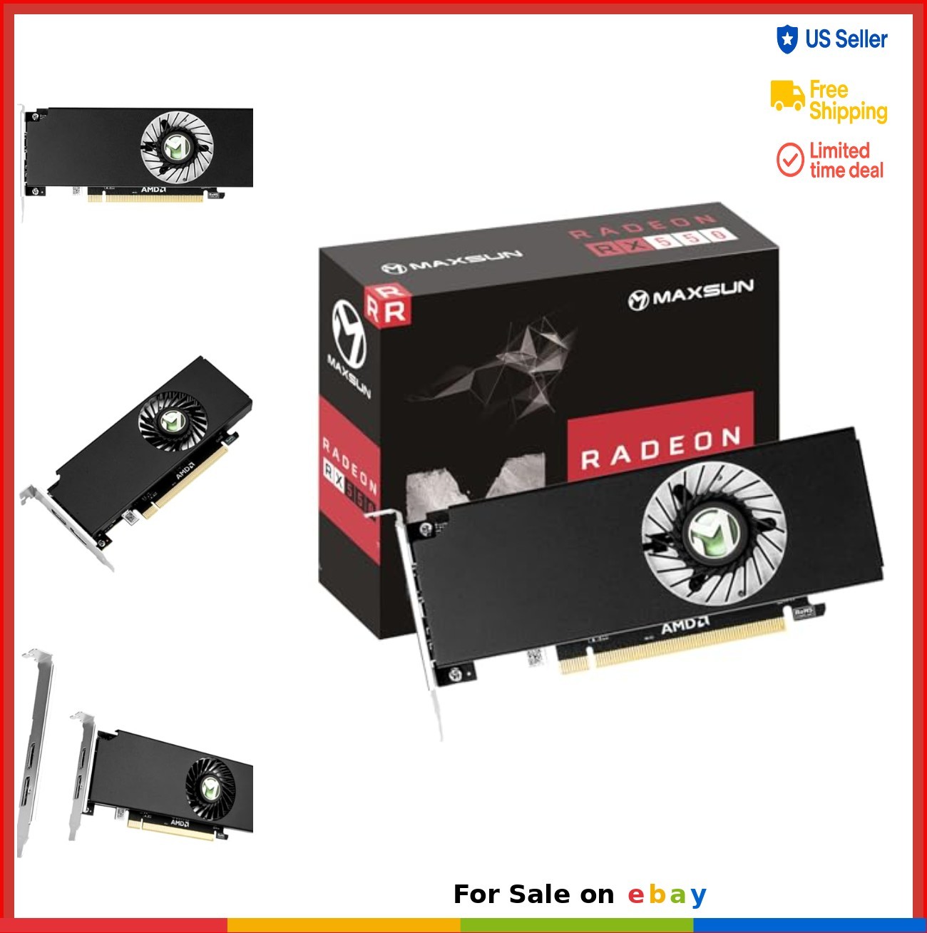 Radeon RX 550 4GB GDDR5 Low Profile Graphics Card PCIe 3.0 HDMI DisplayPort ITX