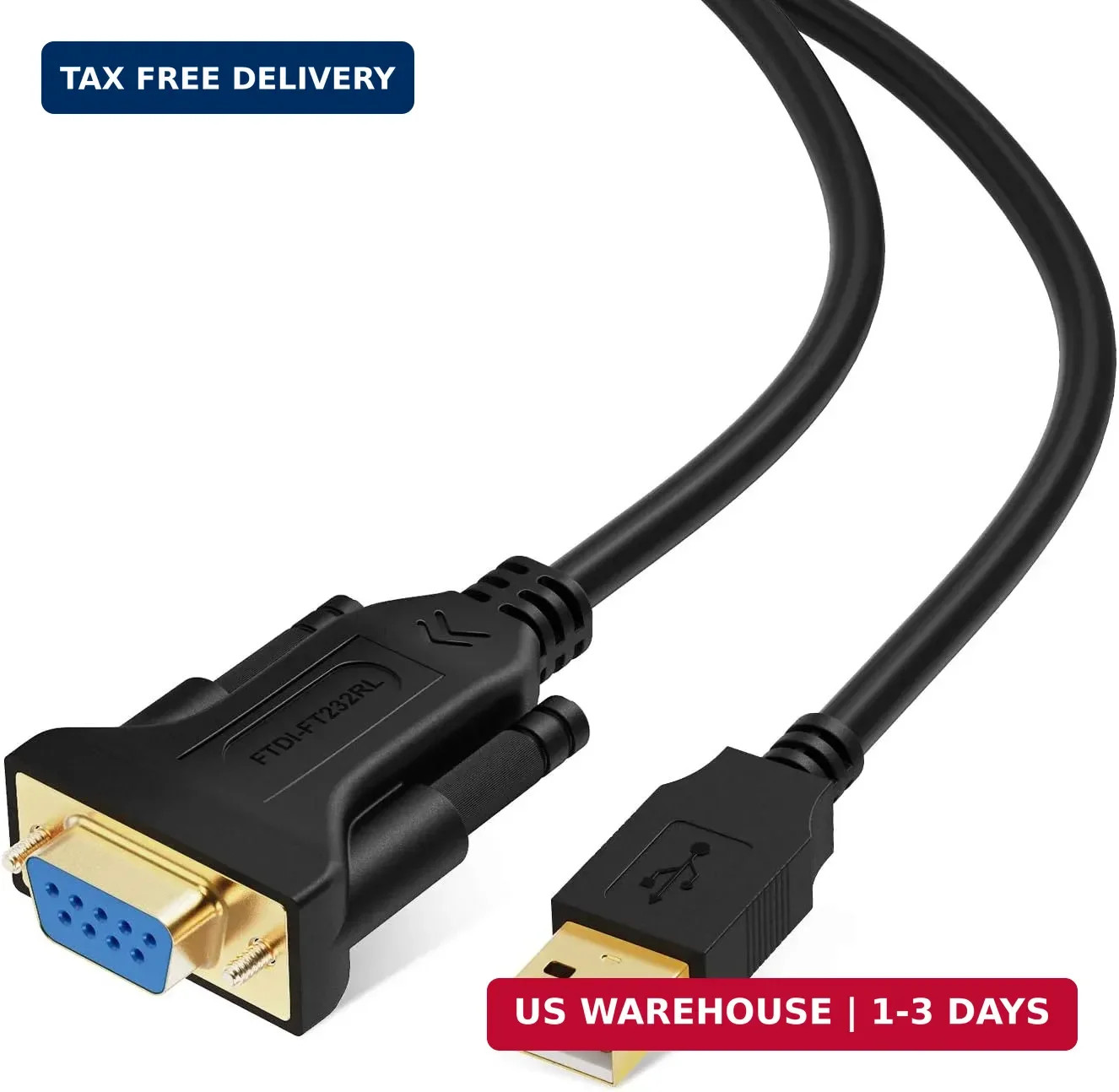 CableCreation USB to RS232 DB9 Serial Adapter Cable, FTDI Chipset, 3.3FT/1M