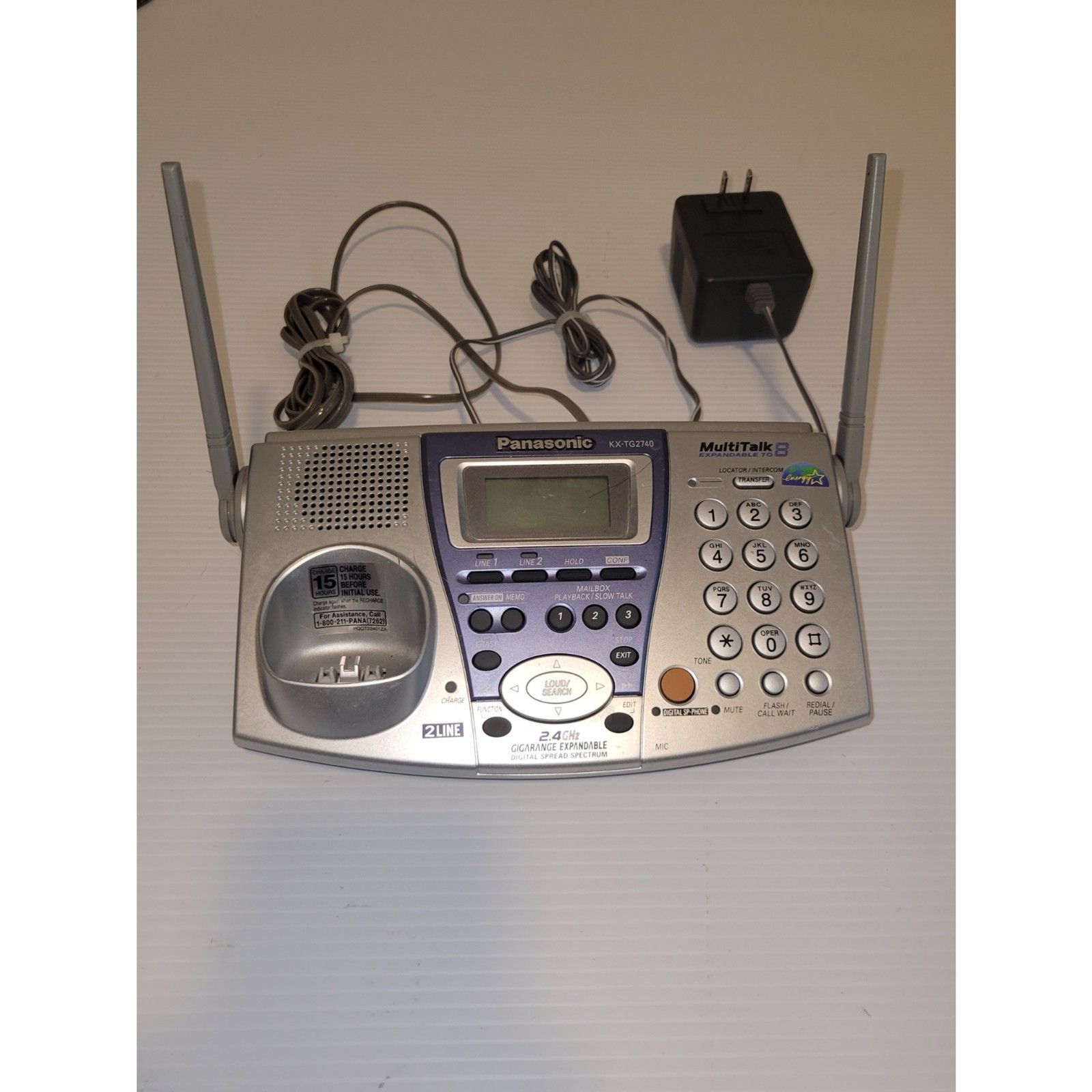 Panasonic KX-TG2740 Cellular Base w/ Power Cords Tested