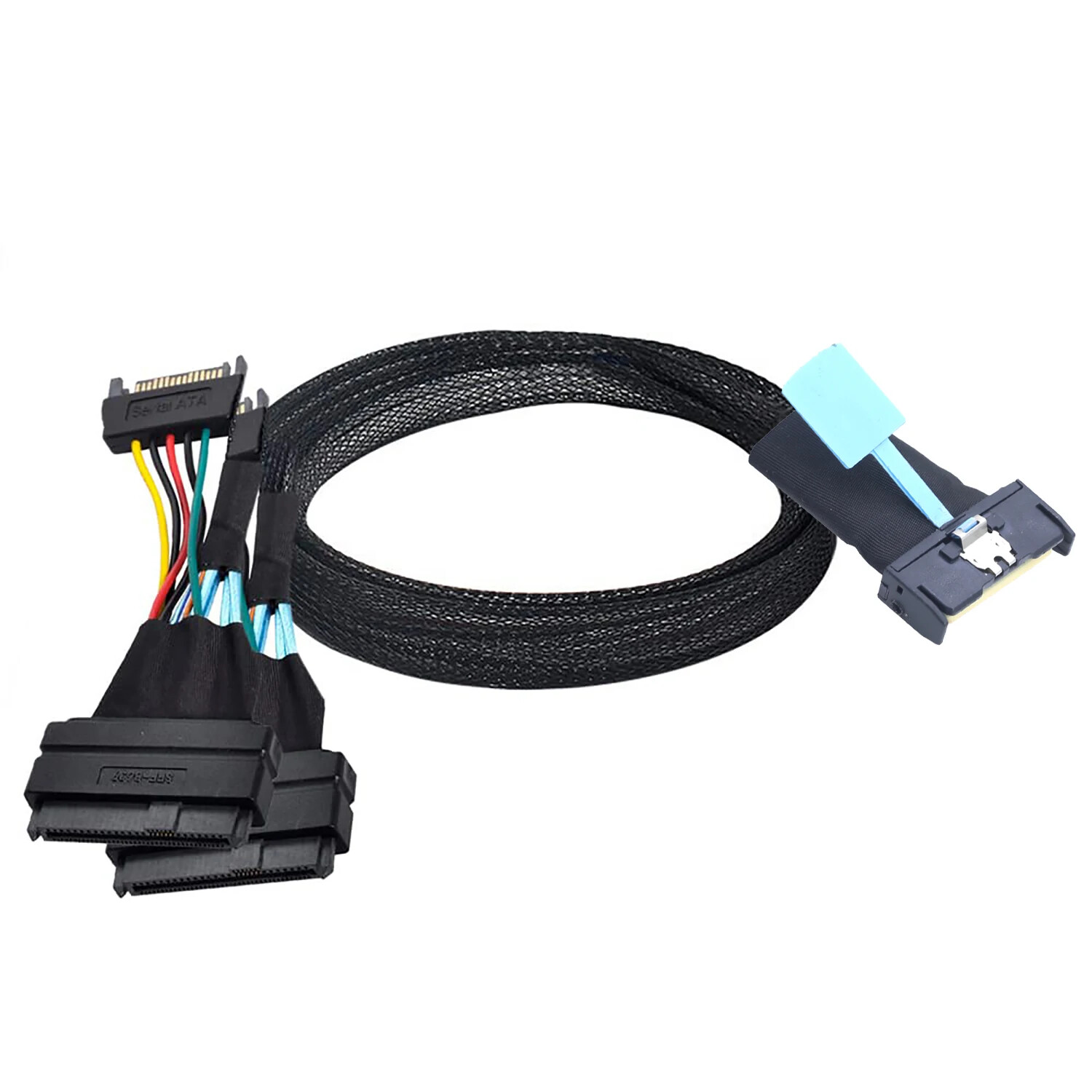 PCIE5.0 SAS MCIO 8X 74P to 2XSFF-8639+15P server data connection Adapter cables