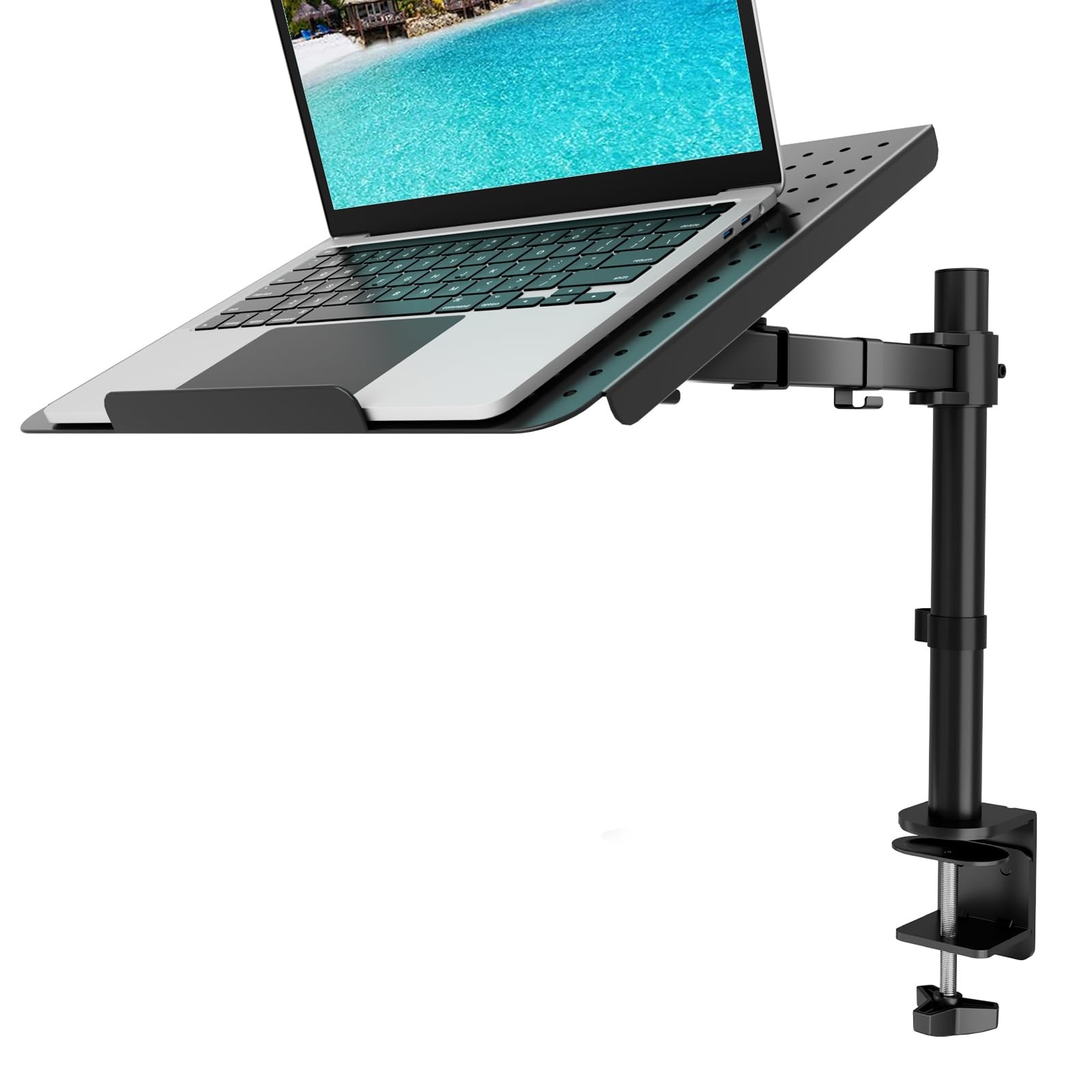 Wali Laptop Tray Desk Mount For 1 Laptop Notebook Up To 17 Inch, Fully