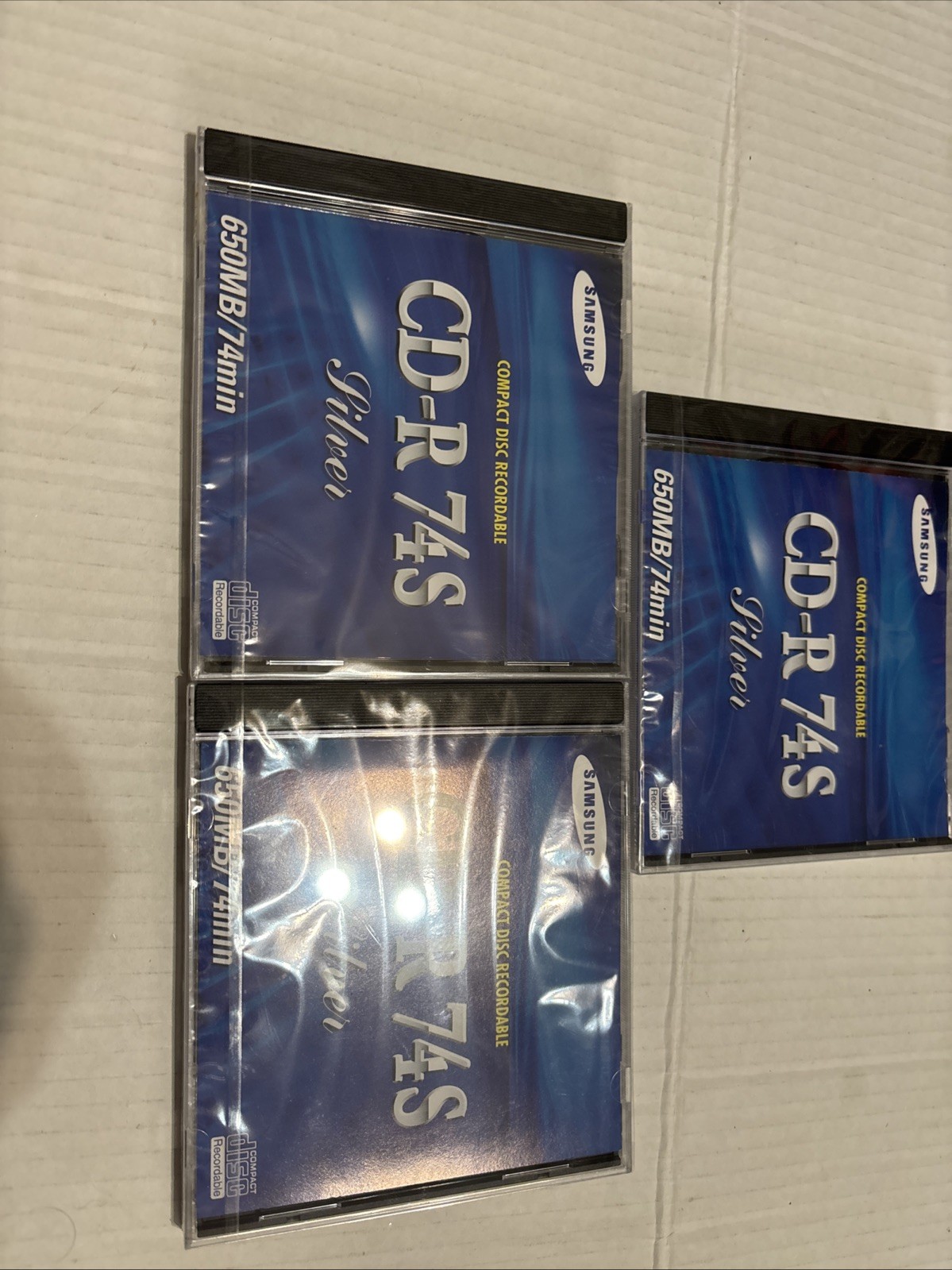 SAMSUNG  CDs CD-R74S Set Of 3 Recording w/Cases HARD TO FIND Brand new & RARE