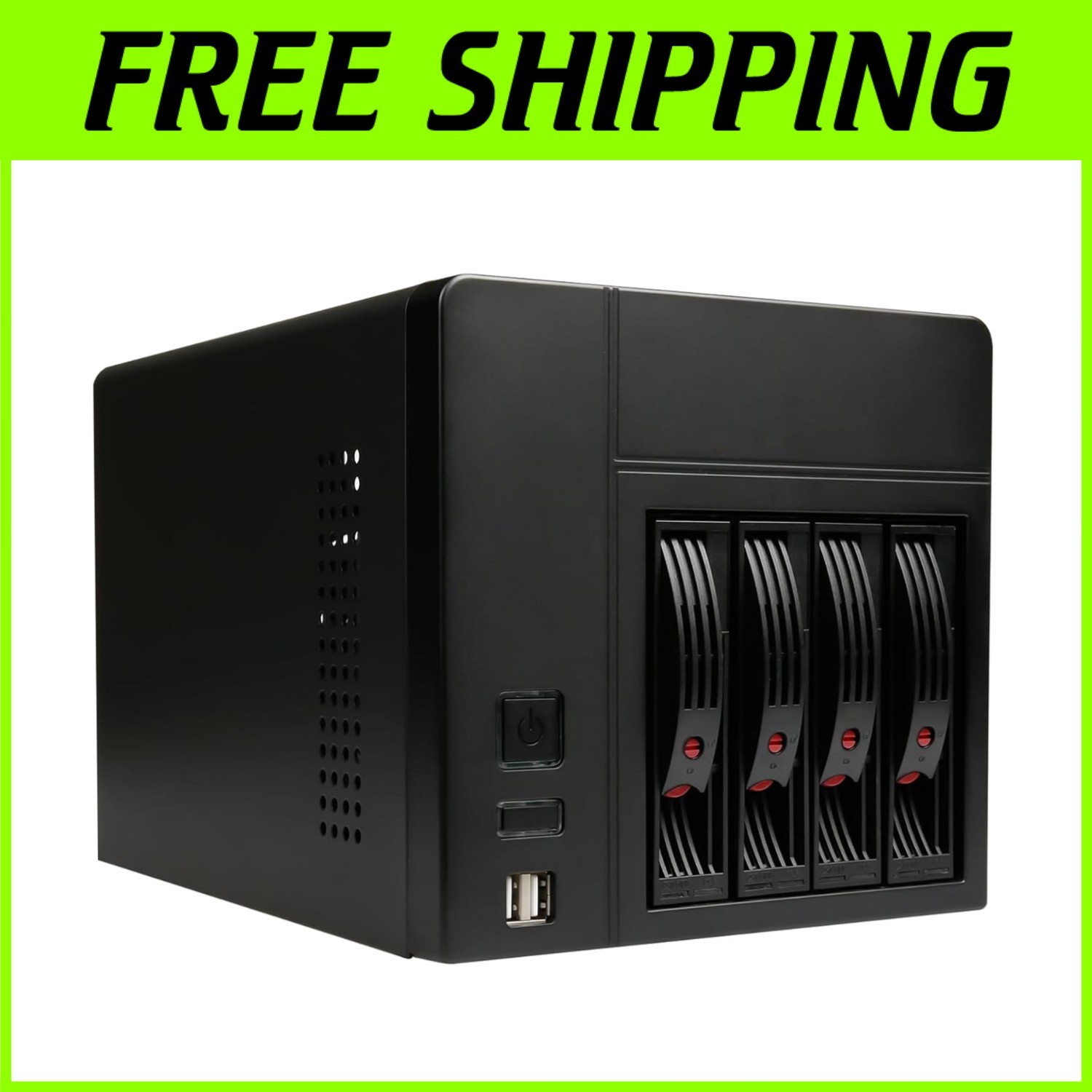 Compact Mini-ITX NAS Enclosure with 4 Bays=#