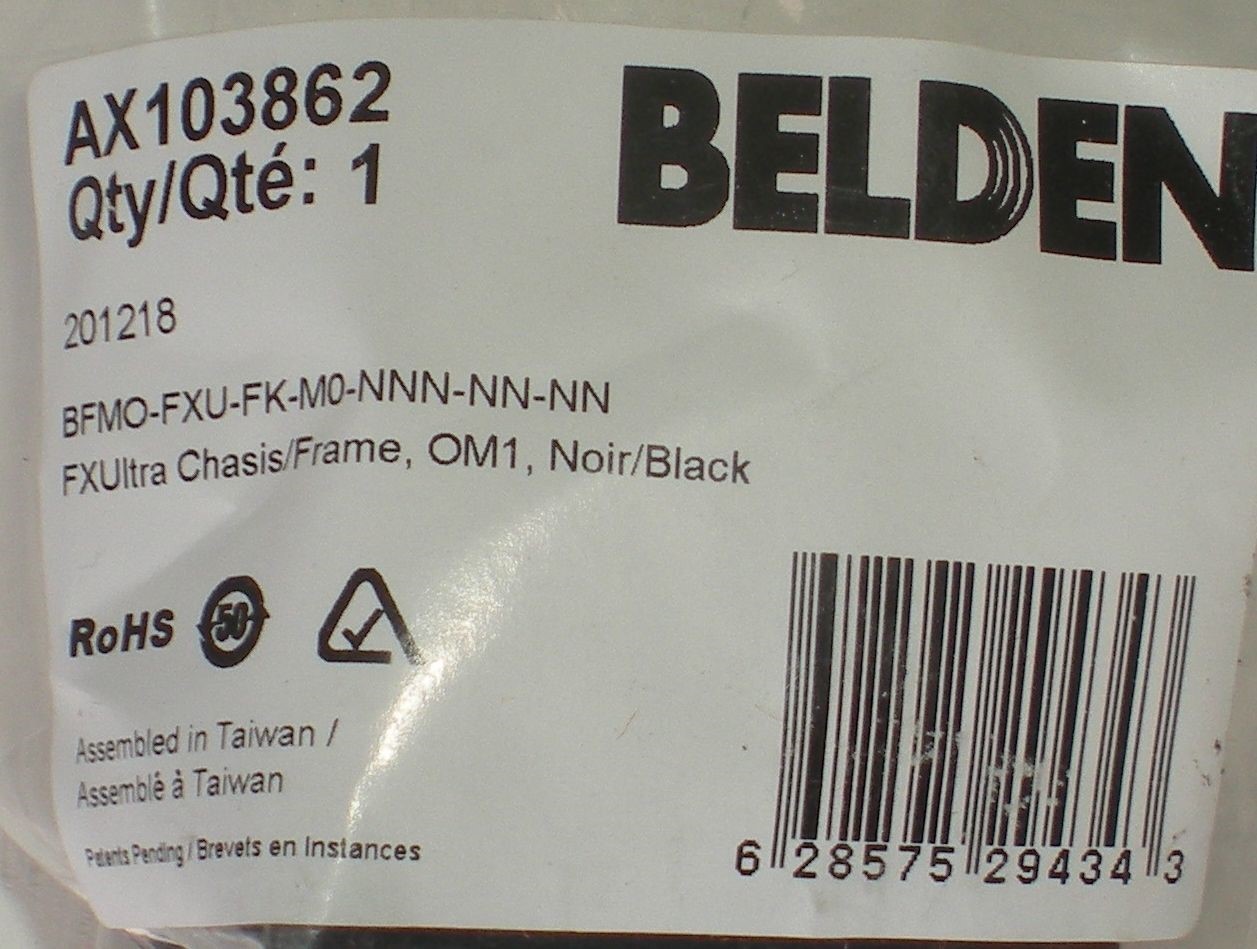 BELDEN AX103862 FIBER OPTIC MODULAR CONNECTOR 6 BLANKS ULTRA FRAME NEW
