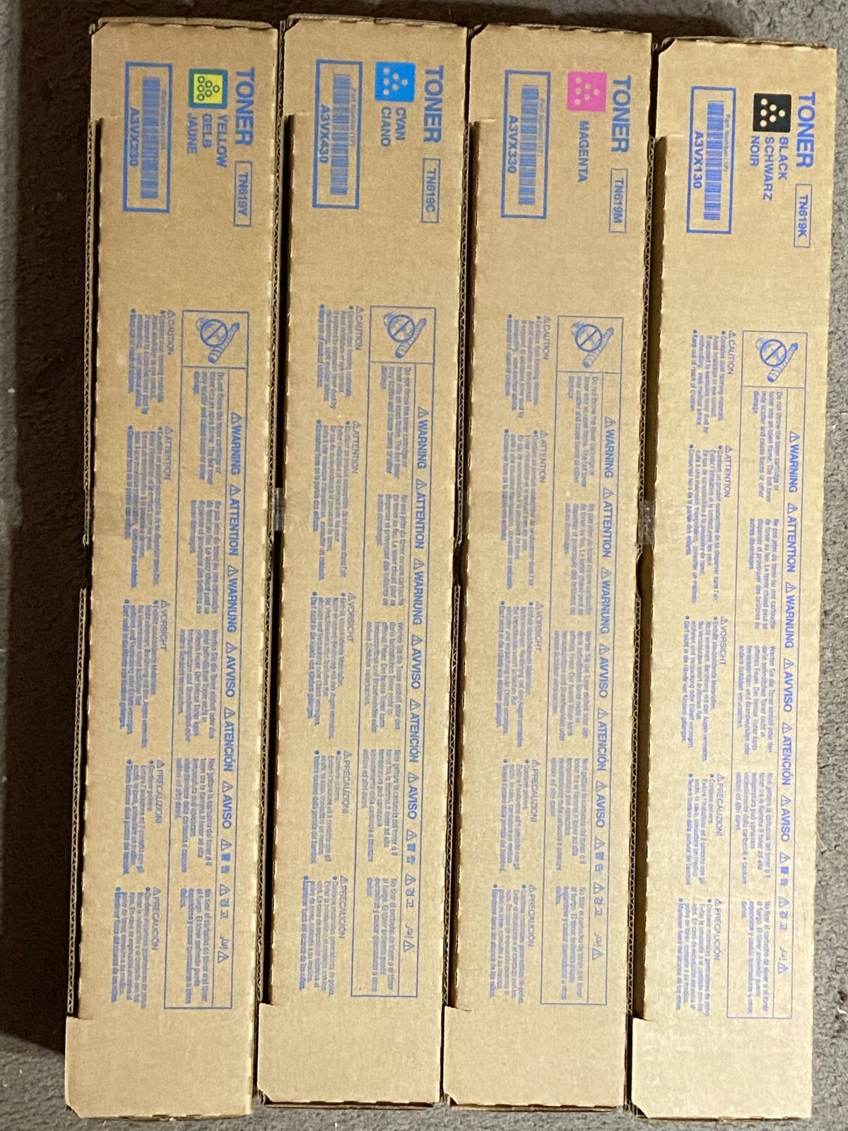 KONICA MINOLTA TN619 OEM TONER SET (CMYK) New in Box
