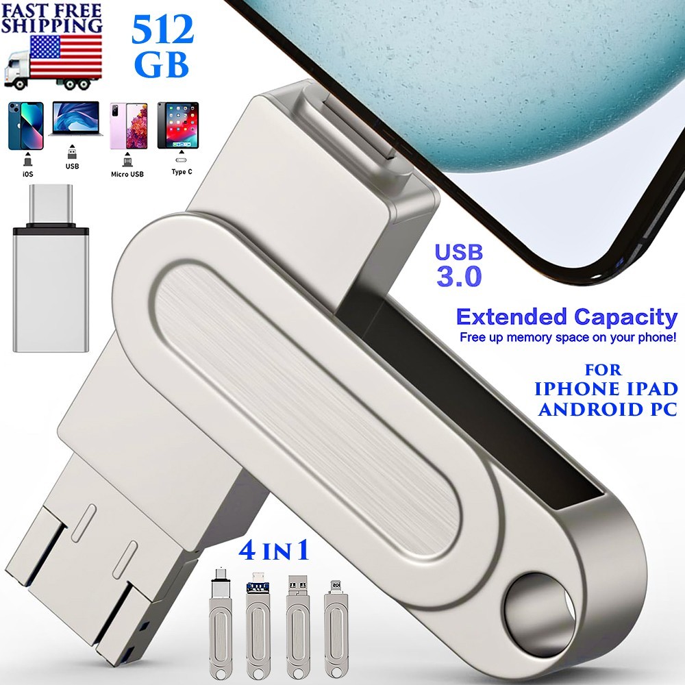 512GB PHOTO STICK FOR PHONE FLASH DRIVE MEMORY STICK STORAGE FOR PHOTOS VIDEOS