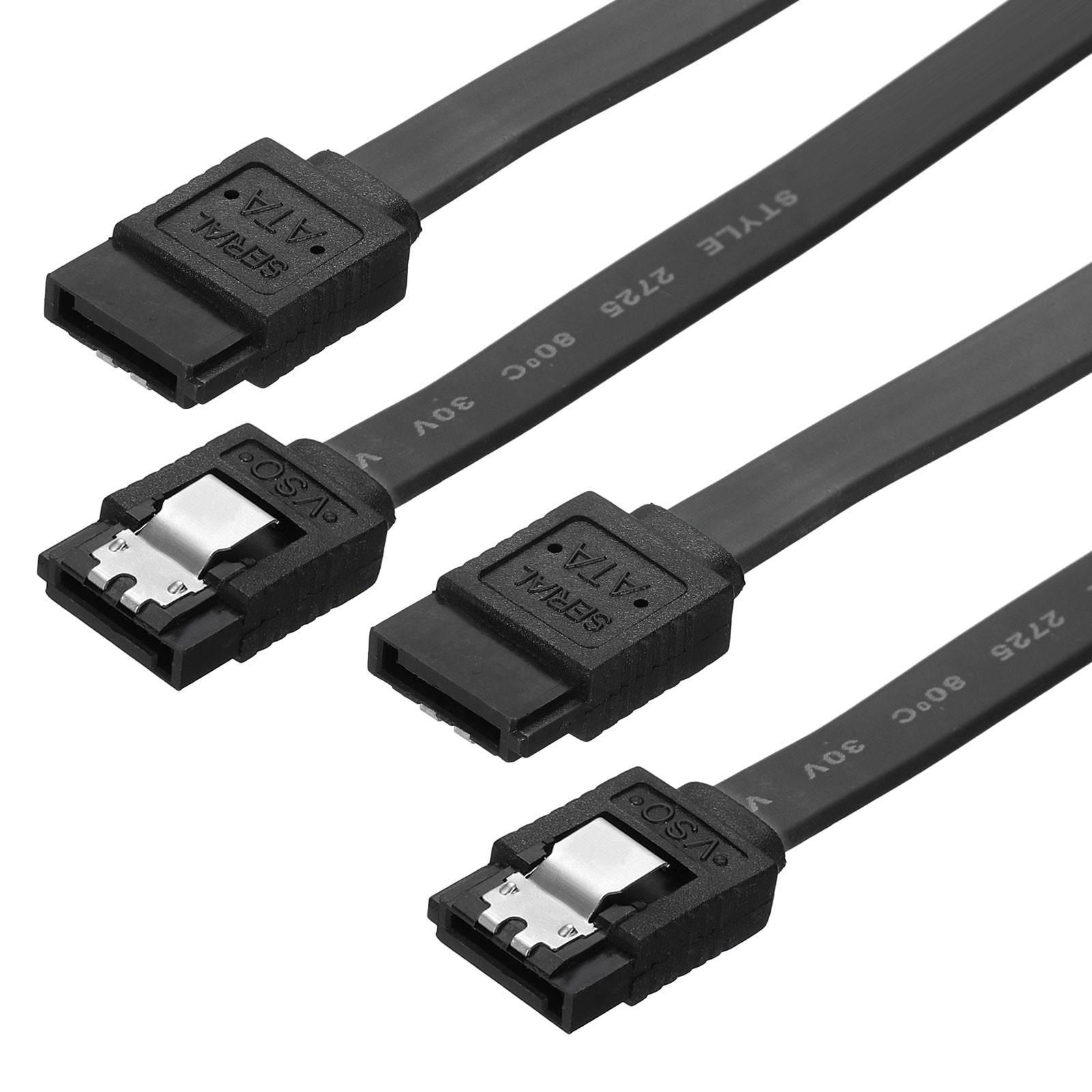 100cm SATA 3.0 Cable, 2 Pack Straight High Speed Data Cable, Black