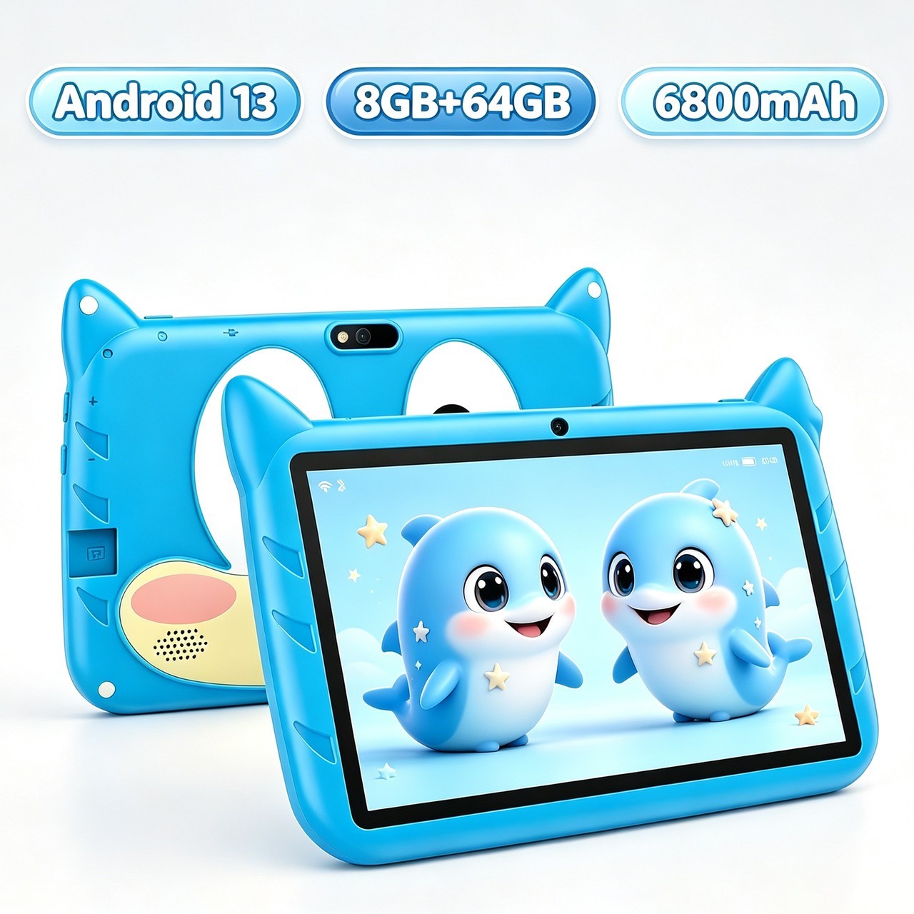 Kids Tablet 7 Inch Android 13 8GB RAM 64GB ROM WiFi Dual Camera Parental Control