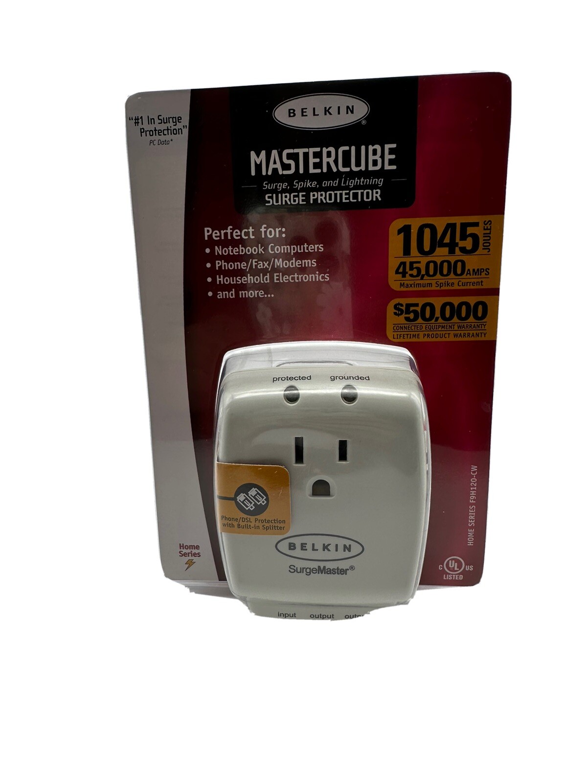 Belkin Mastercube Surge Protector New in package Model F9H120-CW