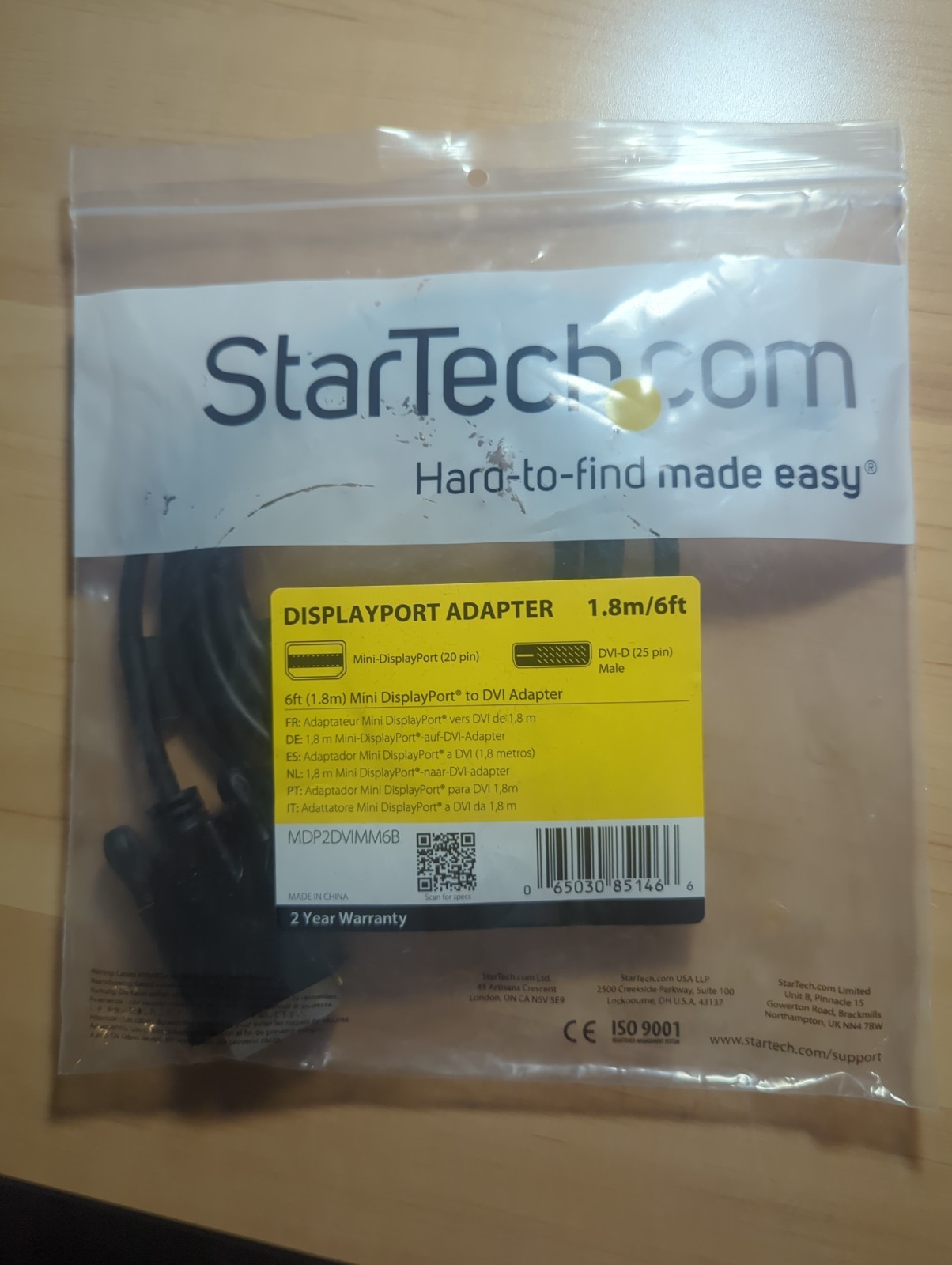 StarTech.com 6ft (1.8m) Mini DisplayPort to DVI-D passive cable
