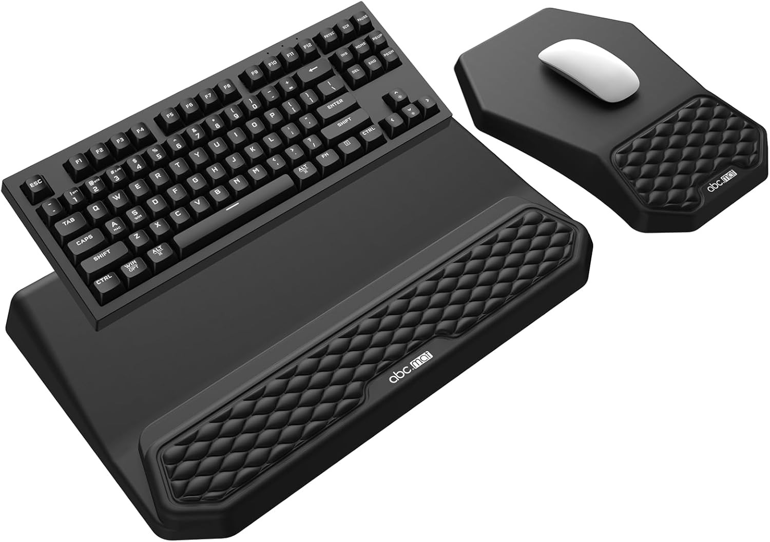 3-In-1 Ergonomic Keyboard Stand with Wrist Rest & Mouse Pad Set, Comfy Keyboard