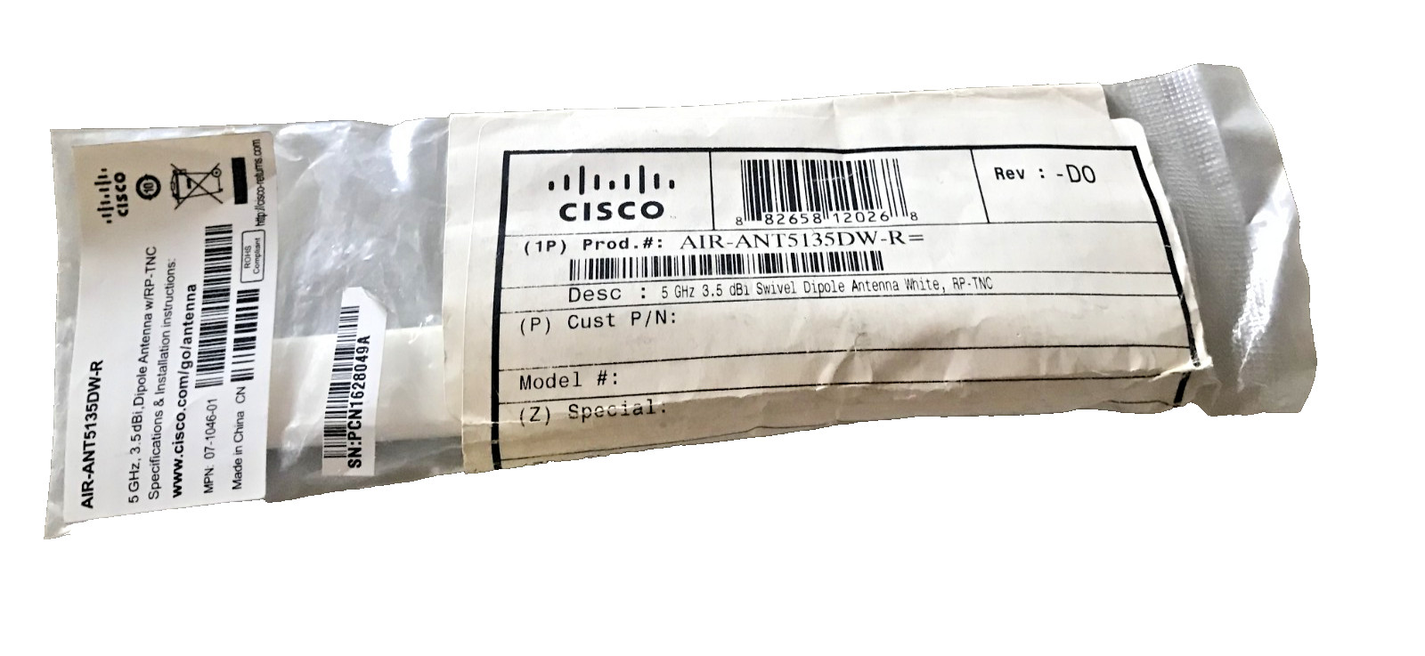 Cisco AIR-ANT5135DW-R 5Ghz 3.5dBi Aironet Antenna, Original, NEW