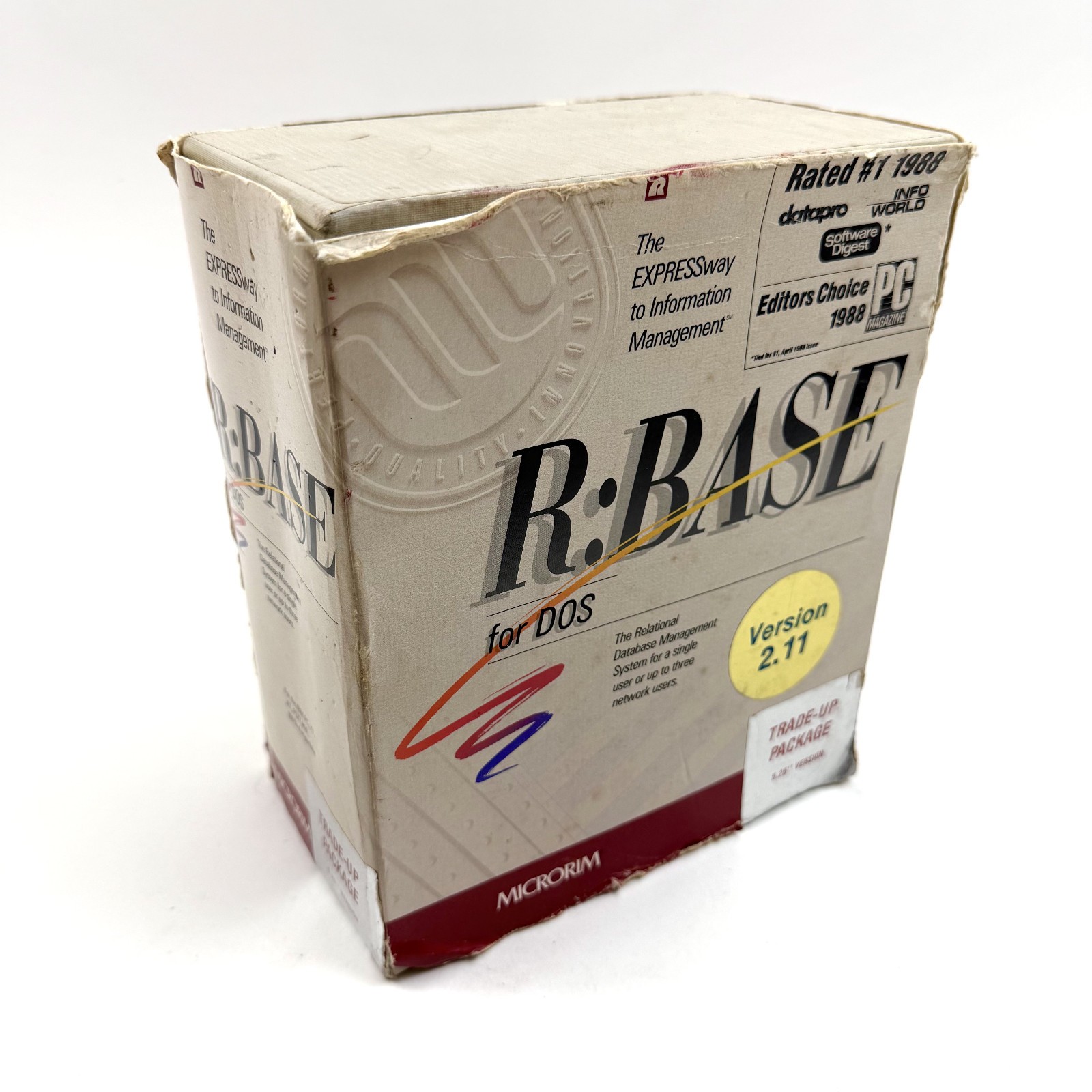 Vintage Microrim R:BASE for DOS Version 2.11 1988 Big Box Database Software PC