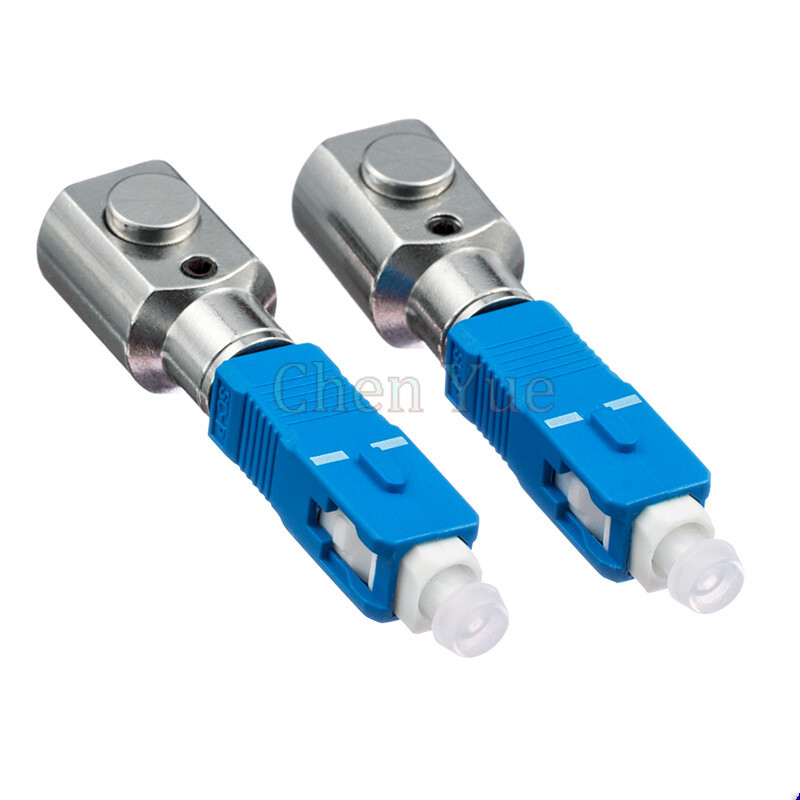 2pcs Sliver SC Round Bare Fiber Adapter Connector SC Flange Coupler Fiber Test