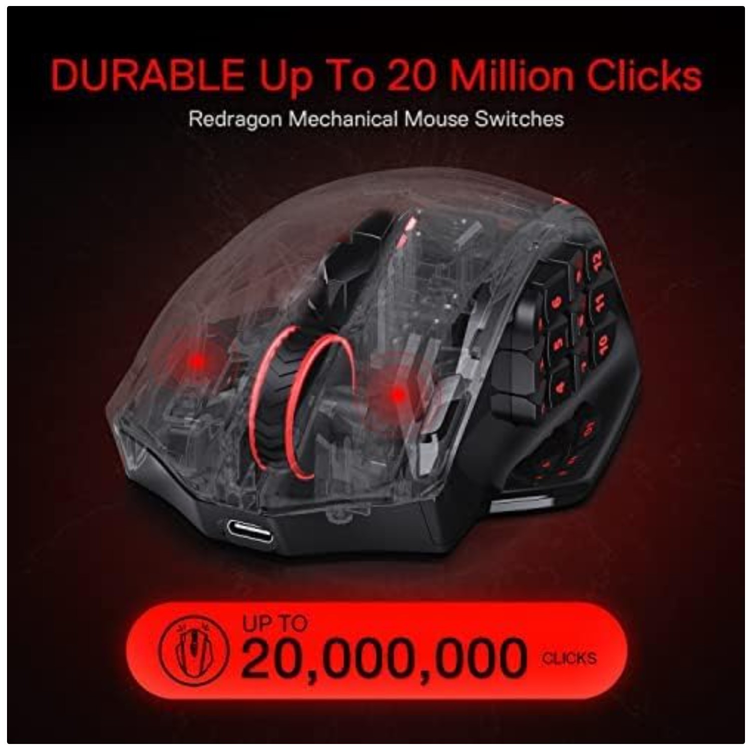 Dual Mode Wireless/Wired Gaming Mouse, 16000 DPI, 16 Buttons