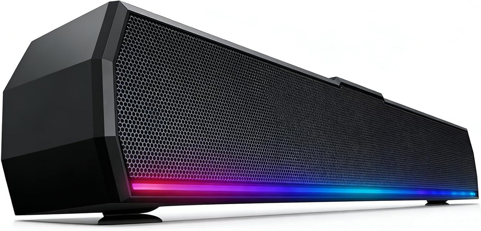 USB Computer Speakers for Desktop PC, Stereo External Speakers with Dynamic Ligh