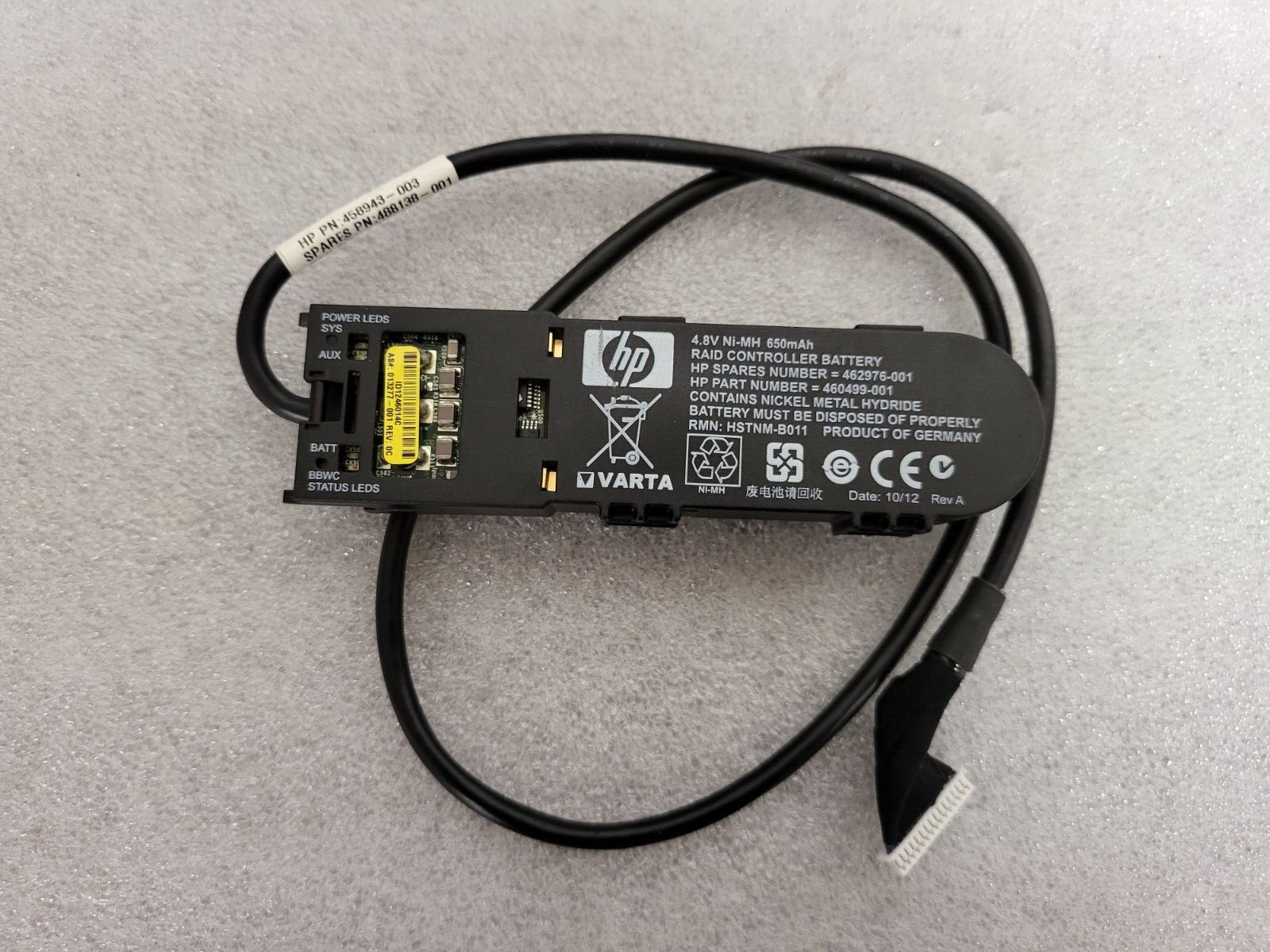 HP Raid Controller Battery 4.8V 650mAh P410 P411 P212 460499-001 462976-001 USA