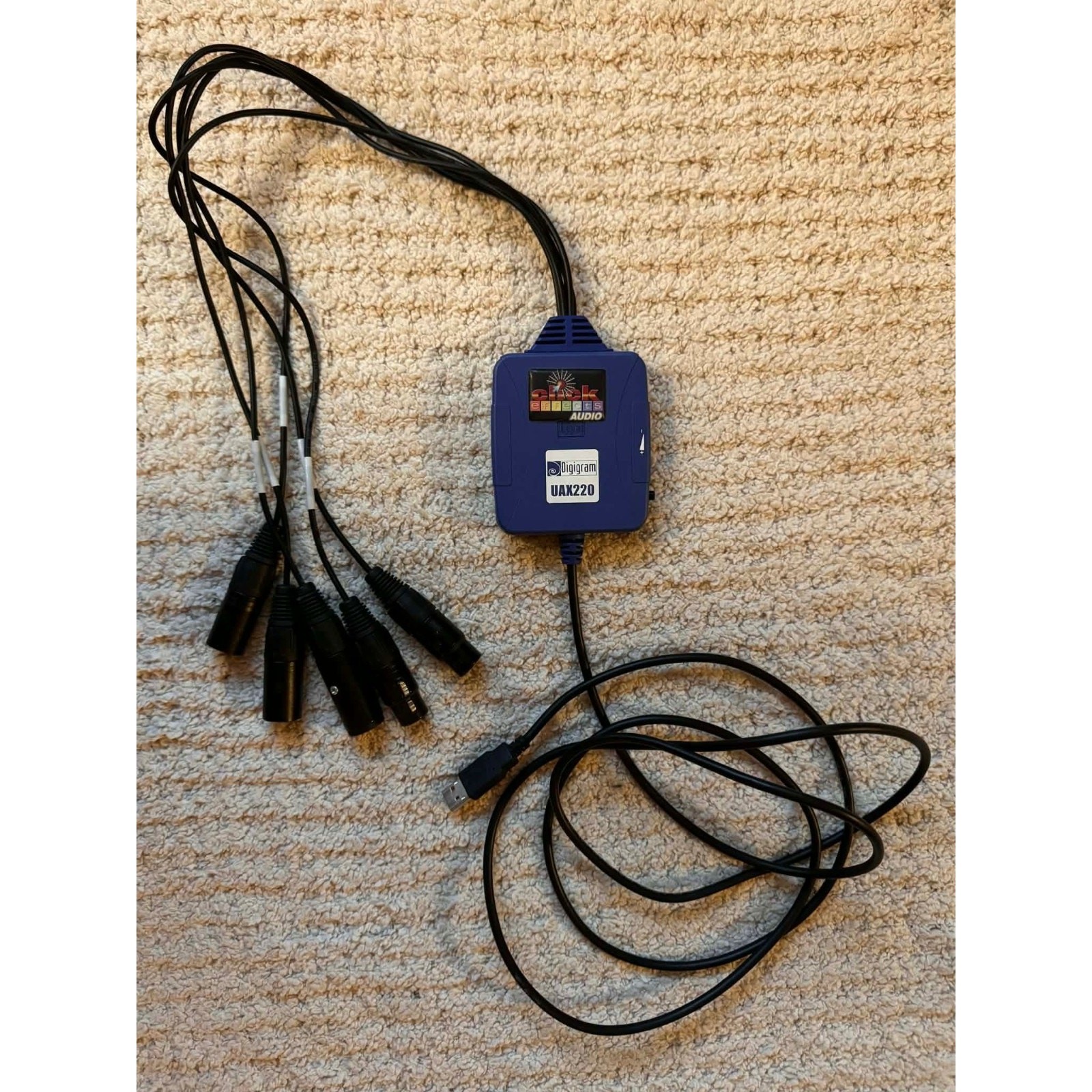 Digigram UAX220 USB Audio Interface Click Effects Broadcast XLR Output Box