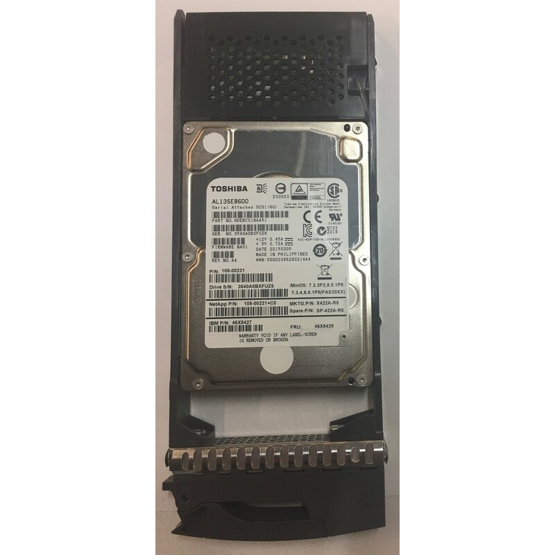 HDEBC01NAA51 - NetApp 600GB 10K RPM SAS 2.5" HDD for DS2246 24 bay enclosures...