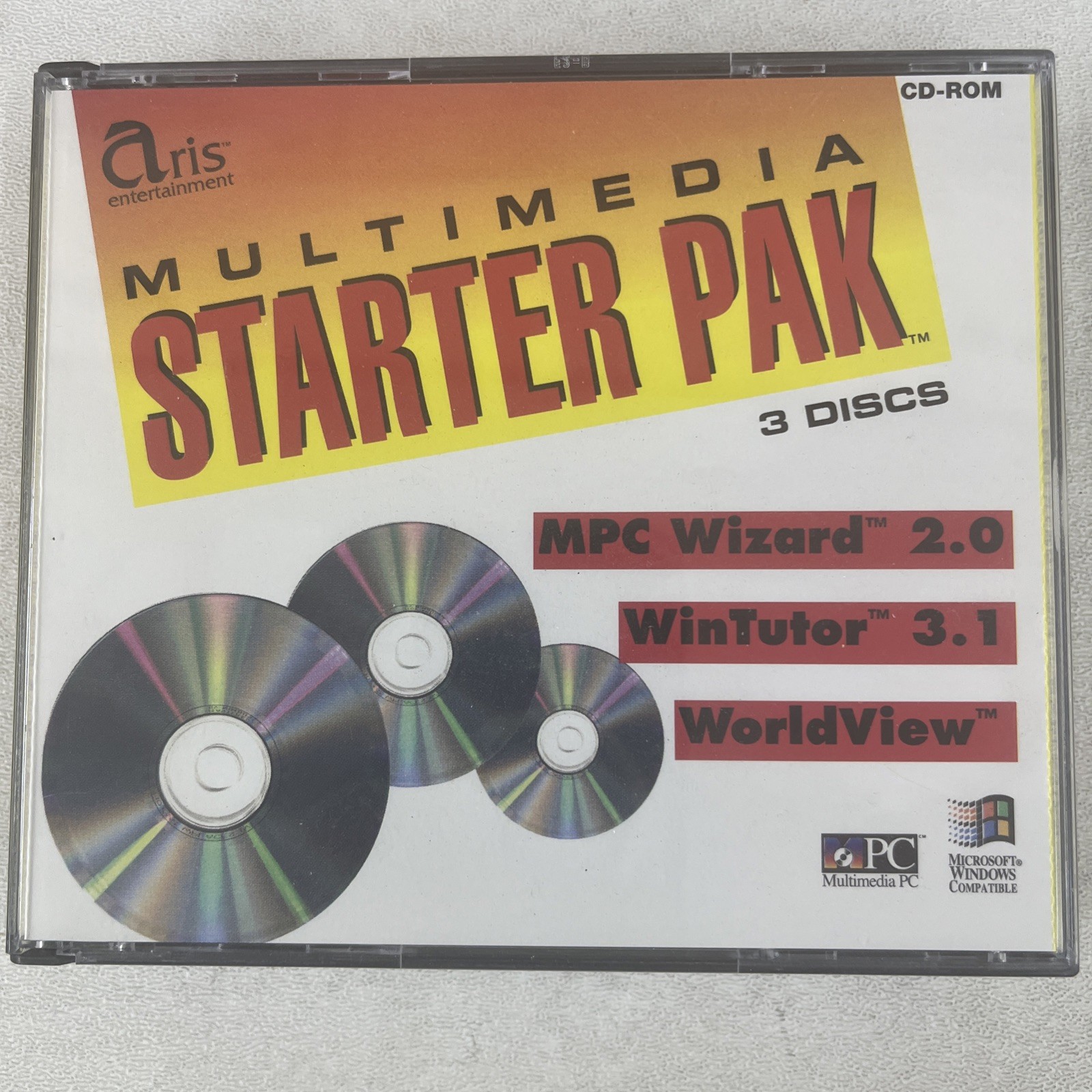 Multimedia Starter Pak by Aris MPC Wizard 2.0 WinTutor 3.1 WolrdView Vintage PC