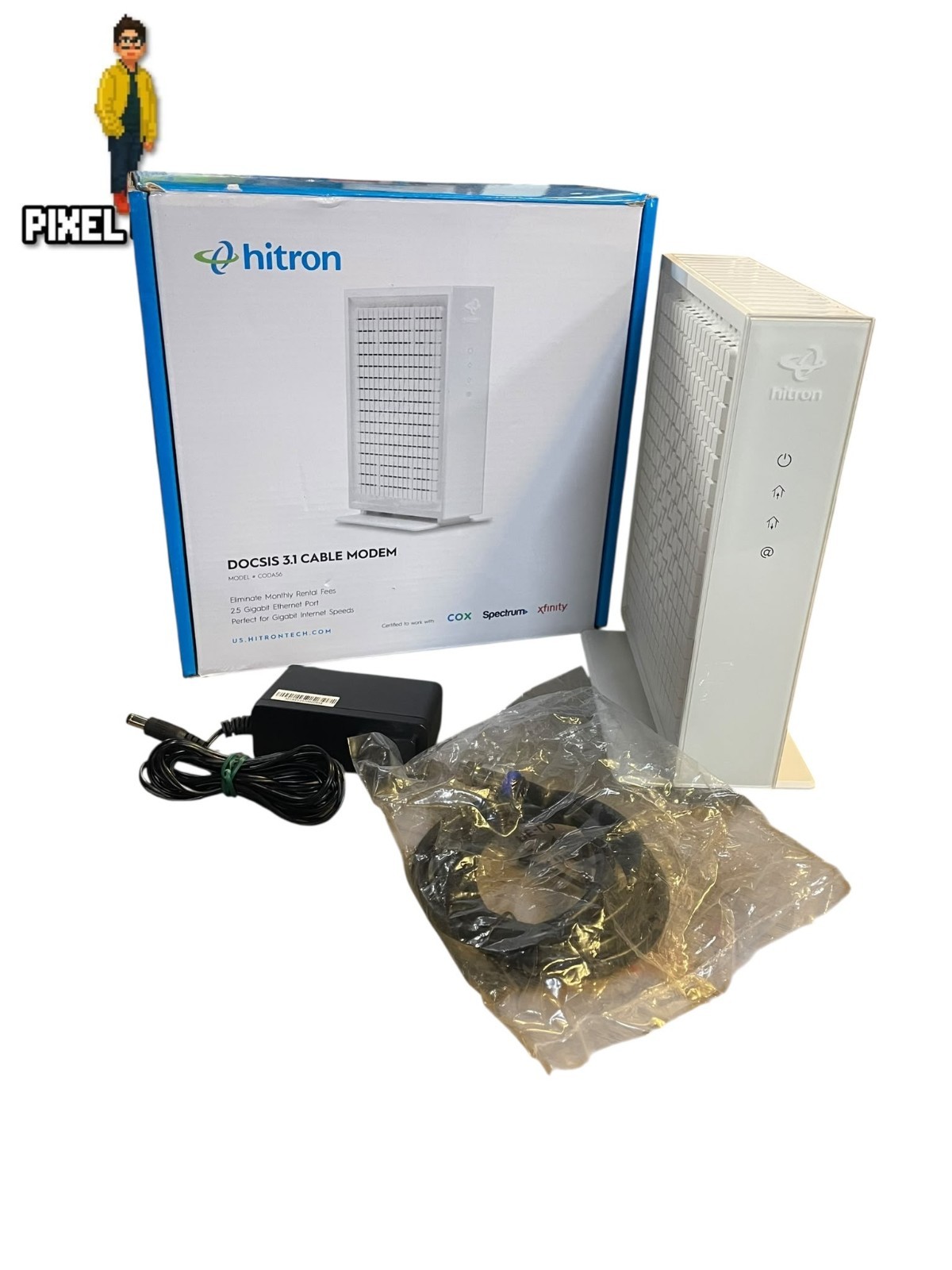 Hitron CODA56 DOCSIS 3.1 Cable Modem 2.5 GBPS White - Cox/Spectrum/Xfinity