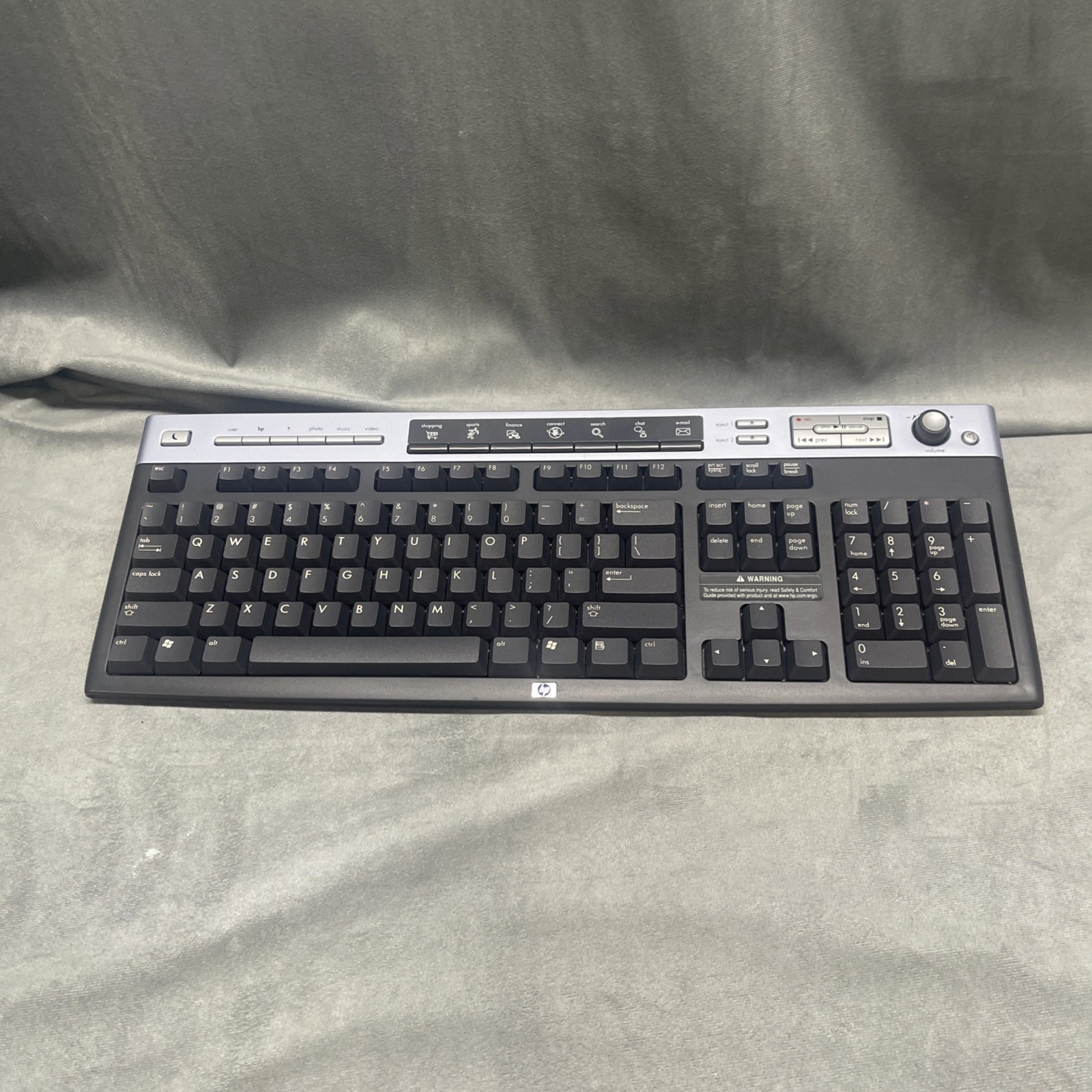 HP Wireless Keyboard Model 5219URF With Volume Knob Super Shape Keyboard Only