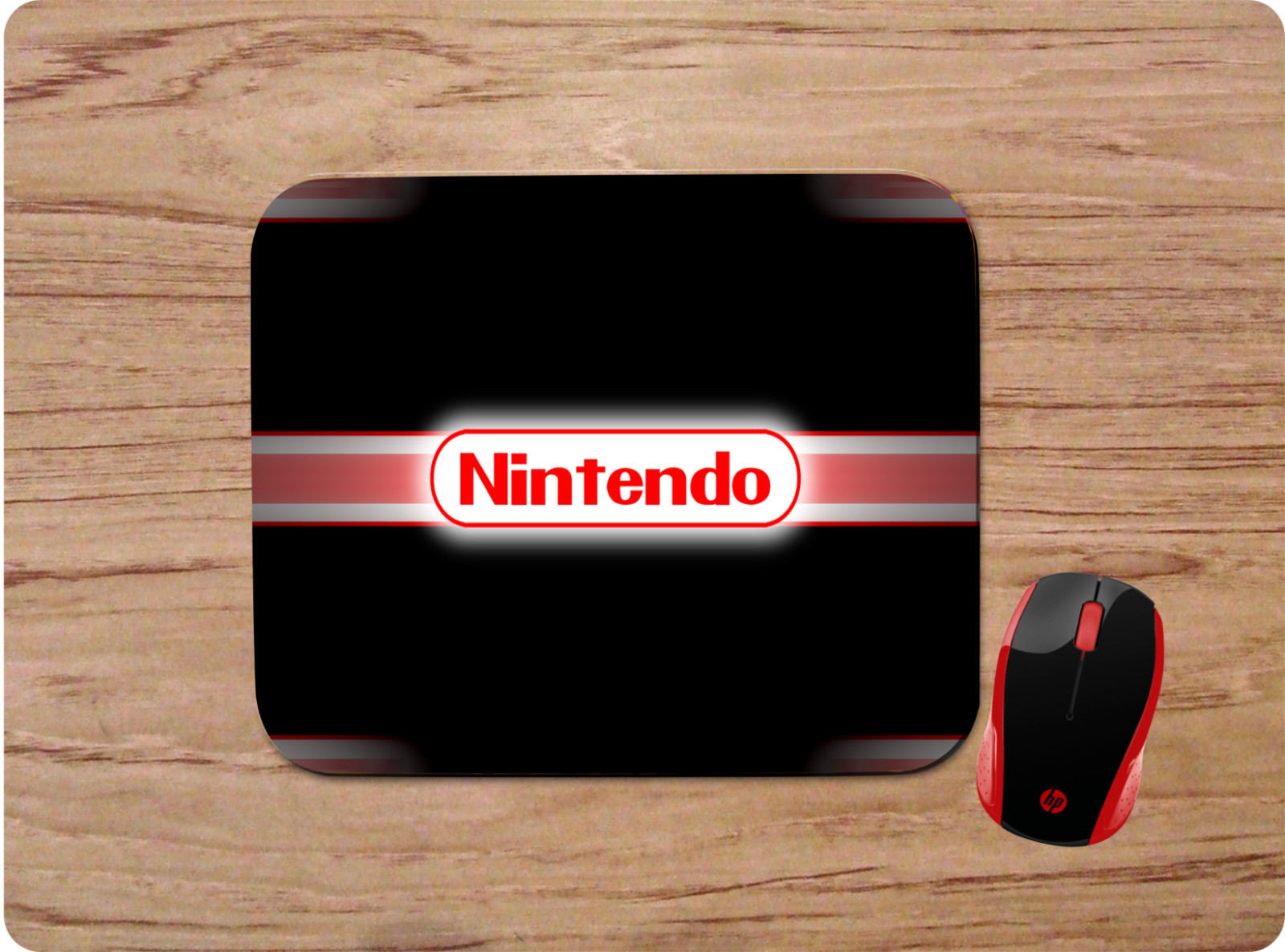 NINTENDO LOGO BLACK & RED ART CUSTOM DESK  MAT MOUSE PAD HOME SCHOOL OFFICE