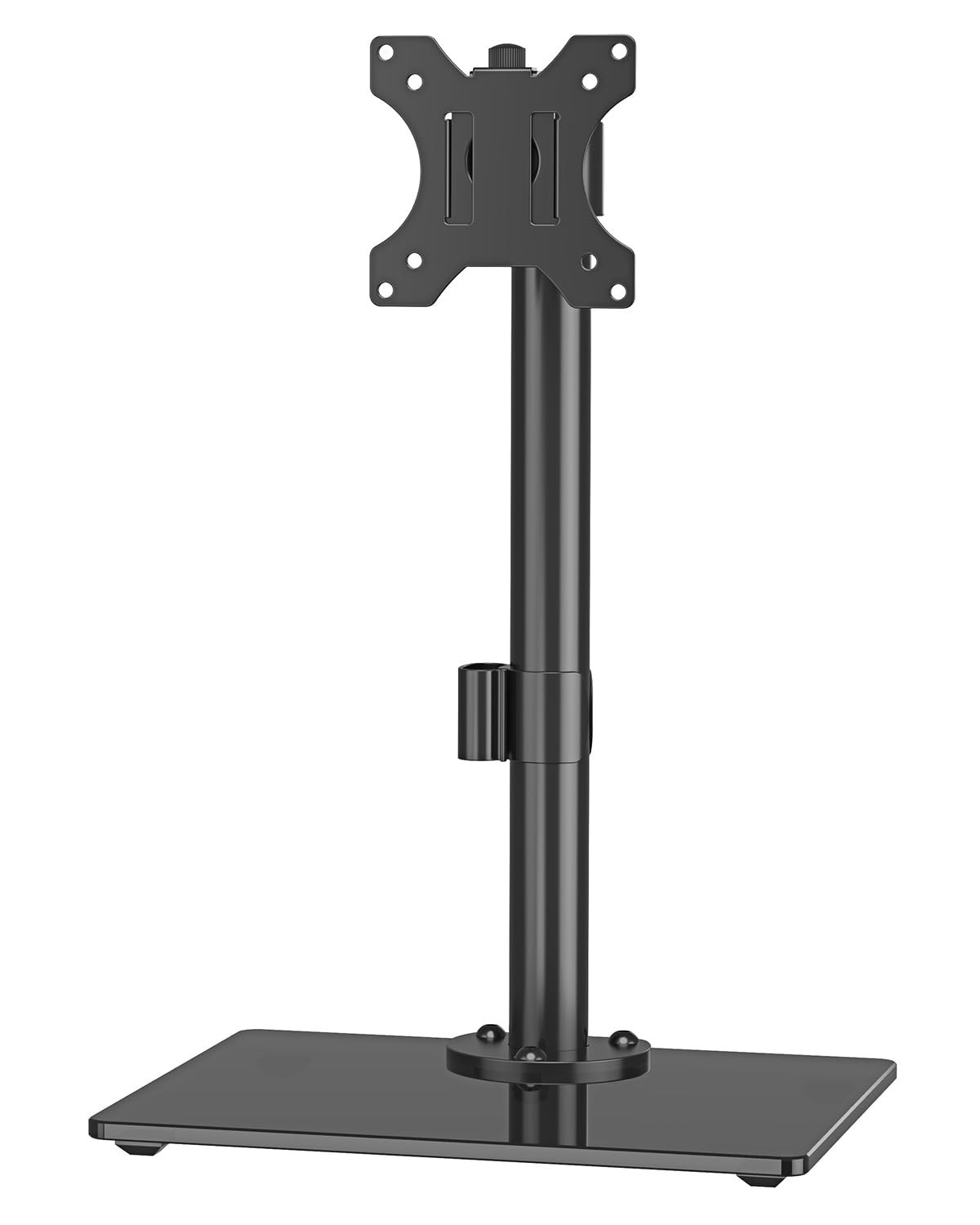 Free-Standing Single Monitor Stand for Up to 32" Screens - Adjustable Height, St