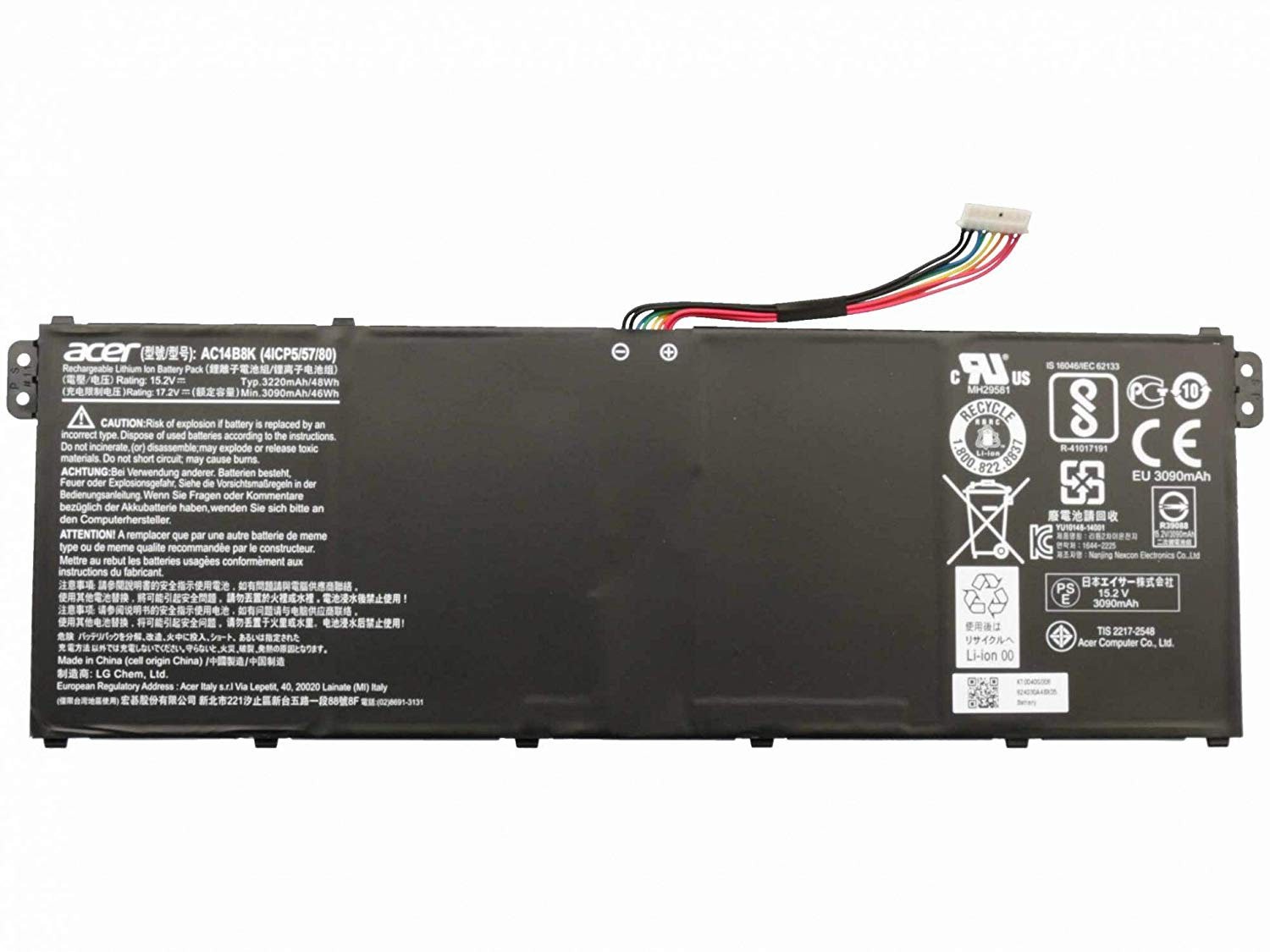 New AC14B8K Battery for Acer Aspire R3-131T R3-131T- P344 R5-571T R5-571T-59DC