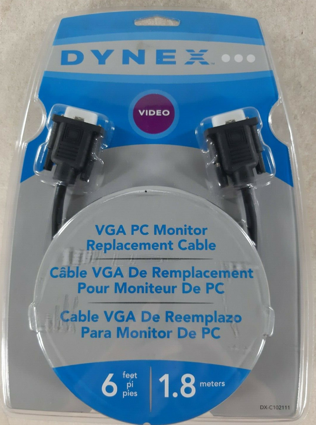 Dynex VGA PC Monitor Replacement Cable DX-C102111 6 Feet 1.8 Meters Dynex Video