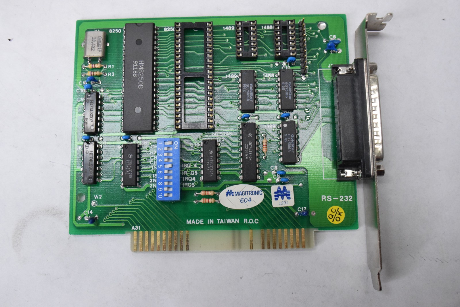 Magitronic 604 RS232 Serial Controller Card 8bit ISA PC XT -  TESTED