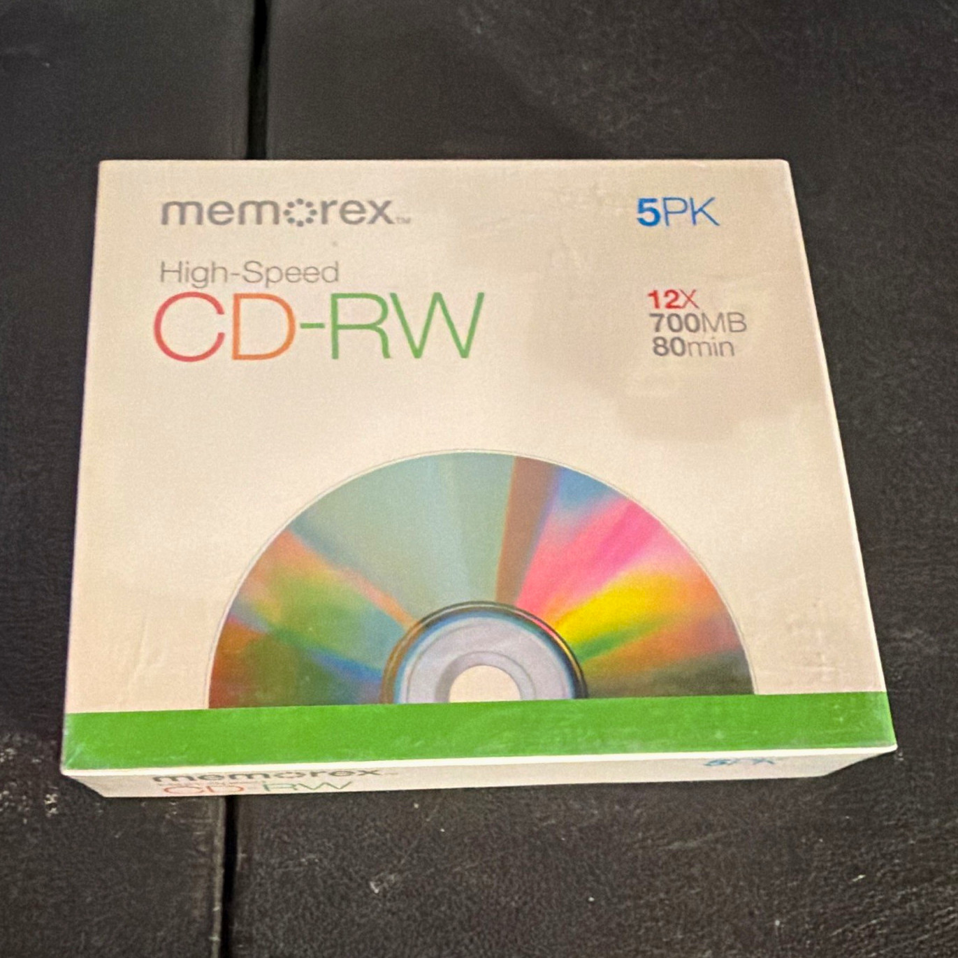 Memorex CD-RW Rewritable Discs 12x 700MB 80min 5-Pack Spindle