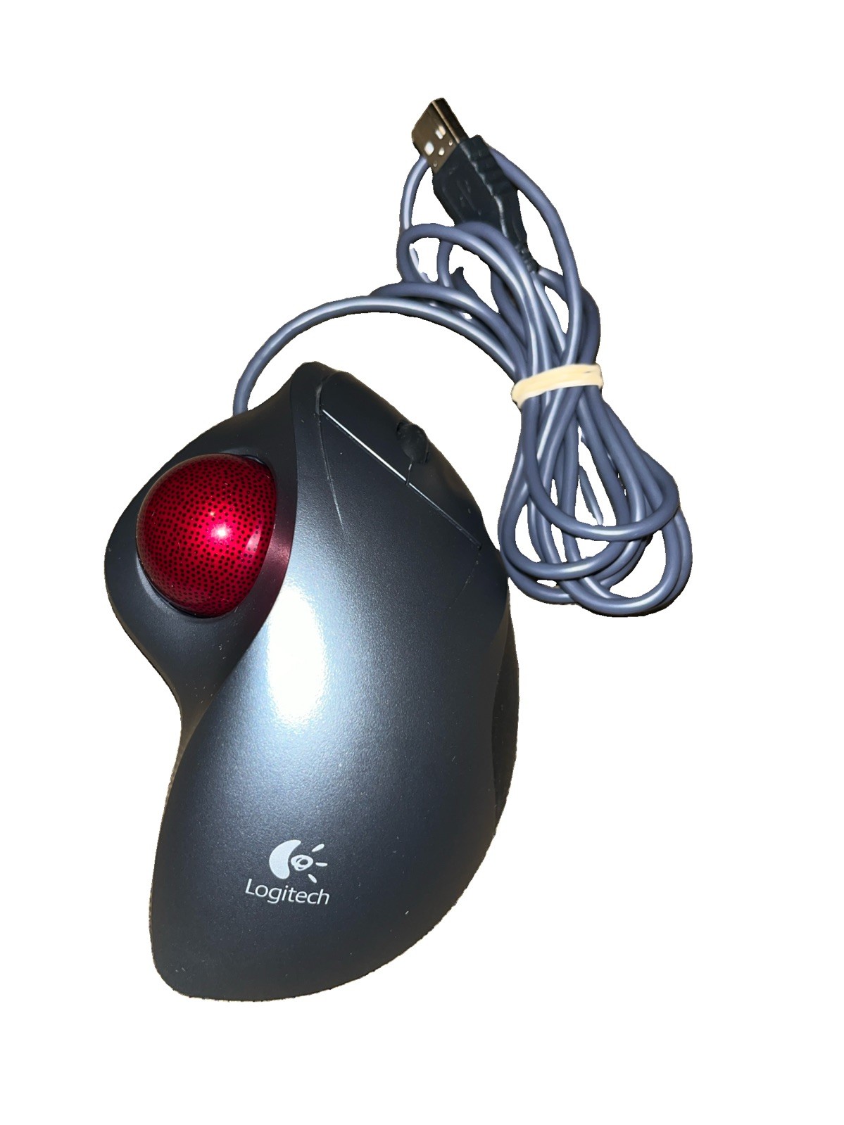 Logitech TrackMan Wheel Mouse USB Optical Trackball Mouse Silver T-BB18