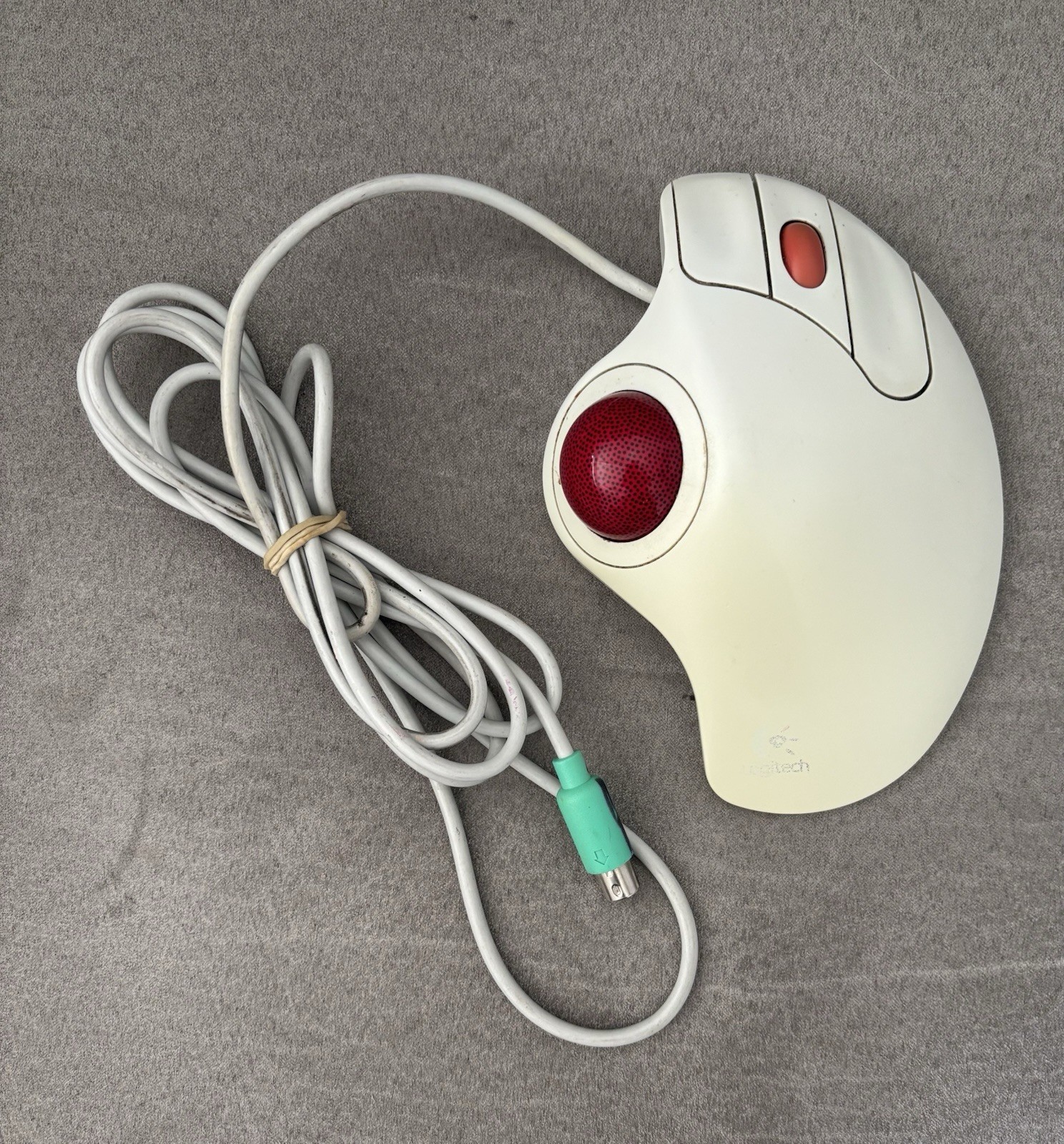 Logitech TrackMan Marble+ T-CL13 Trackball Mouse (Wired, PS/2) Vintage TESTED
