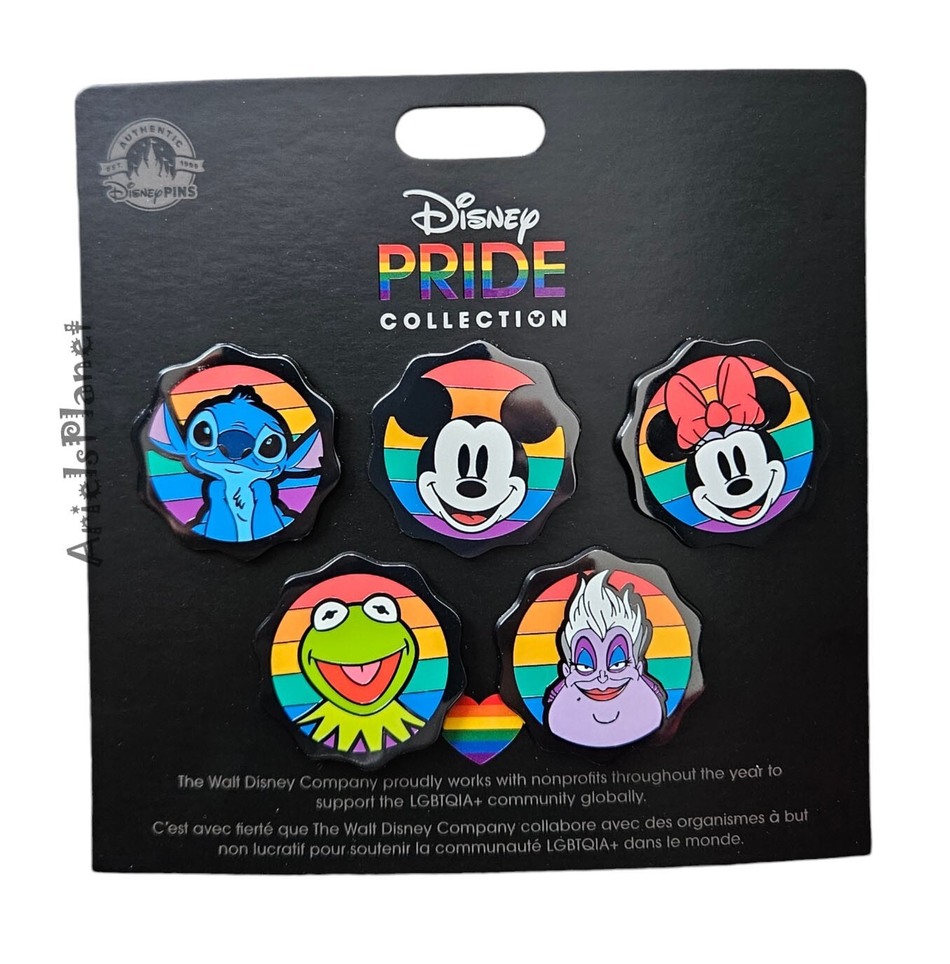 Disney Parks Pride Collection Mickey, Minnie, Stitch Kermit Ursula Set of 5 Pins