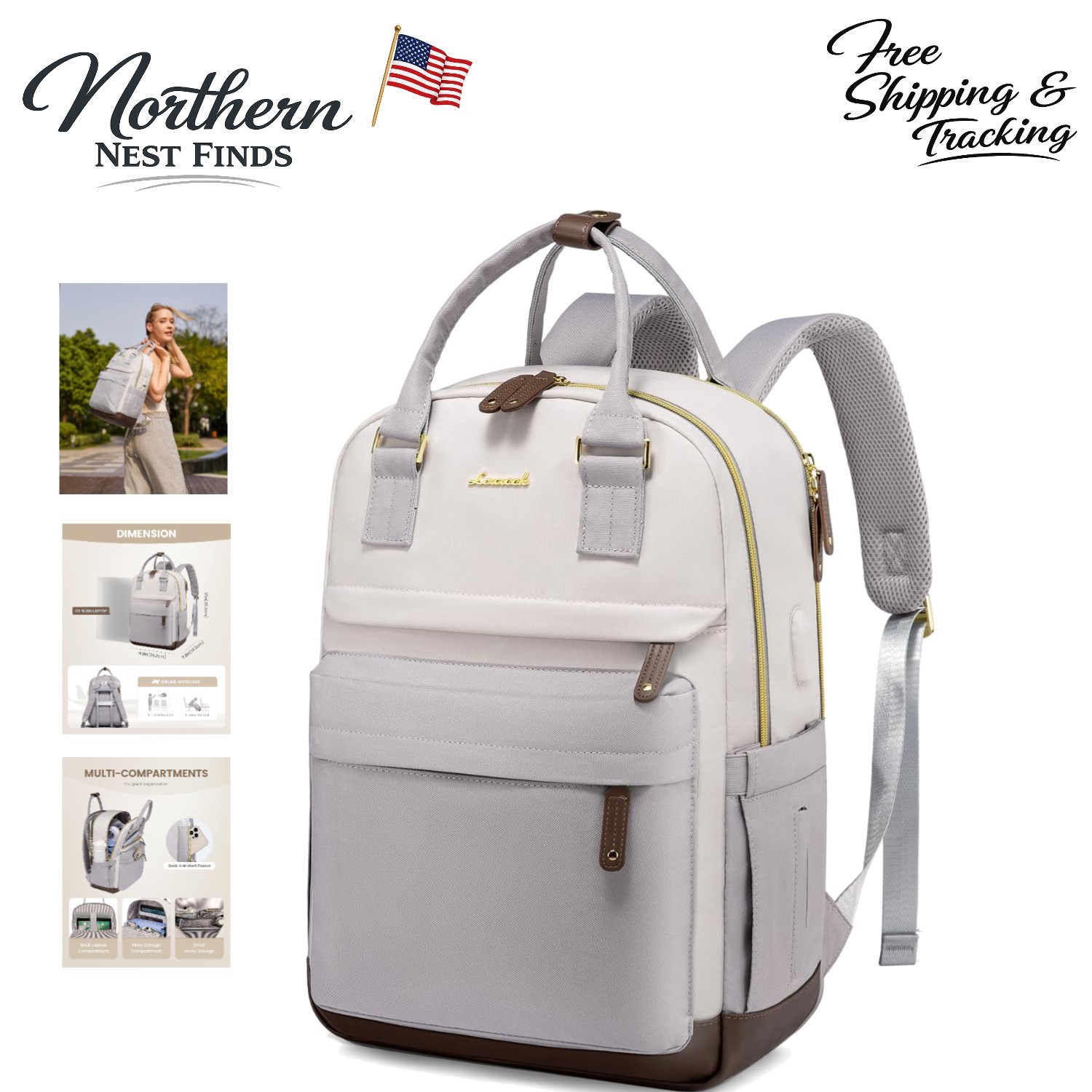 Luxurious 15.6 Inch Waterproof Laptop Backpack with USB Port for Professionals