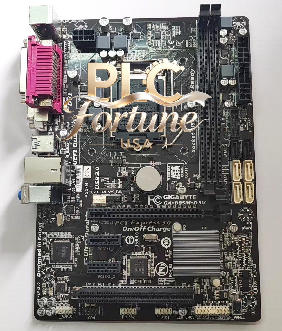 Used Gigabyte GA-B85M-D3V Intel B85 LGA 1150 Micro ATX DDR3 Motherboard