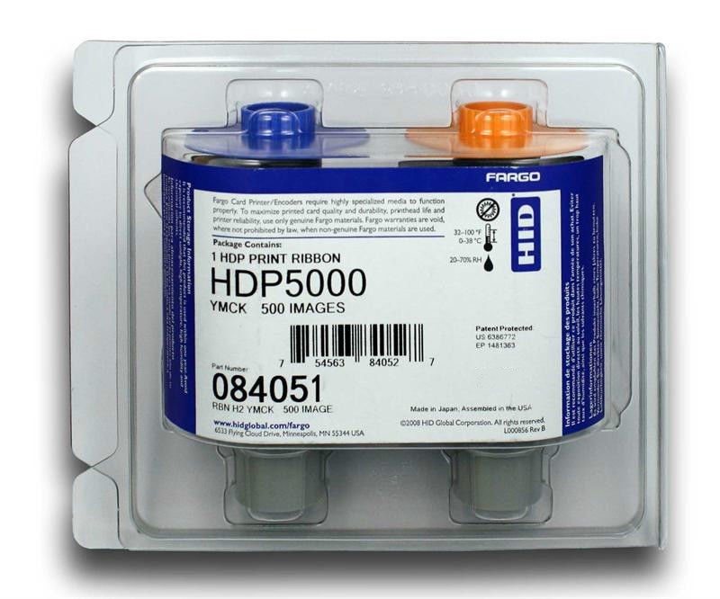 Fargo 84051 YMCK Full Color Ribbon with Resin HDP5000 - 500 Prints - New 