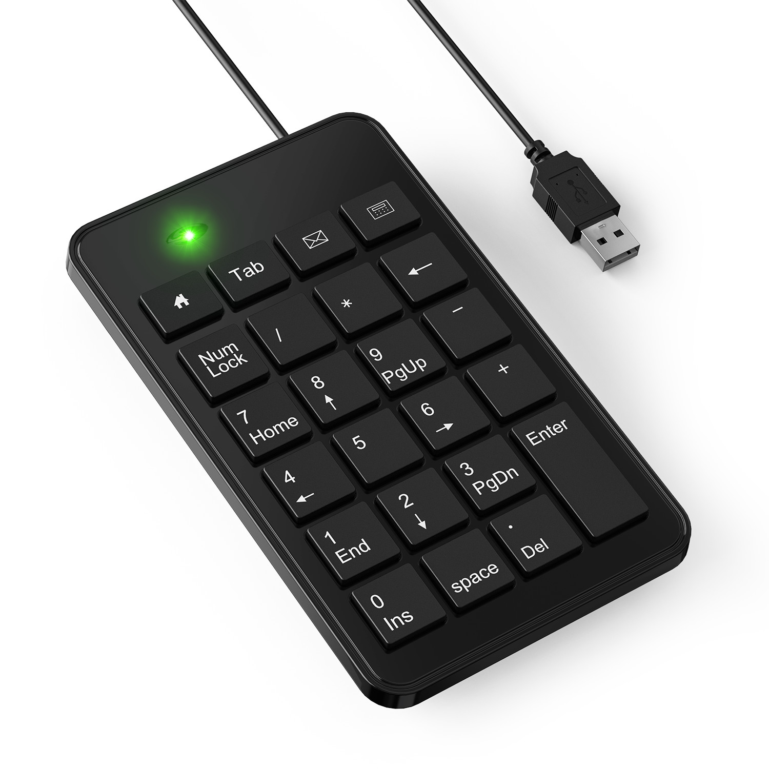 Wired USB-A Number Pad Numeric Keypad for Laptop, 23 Keys Numpad Keyboard