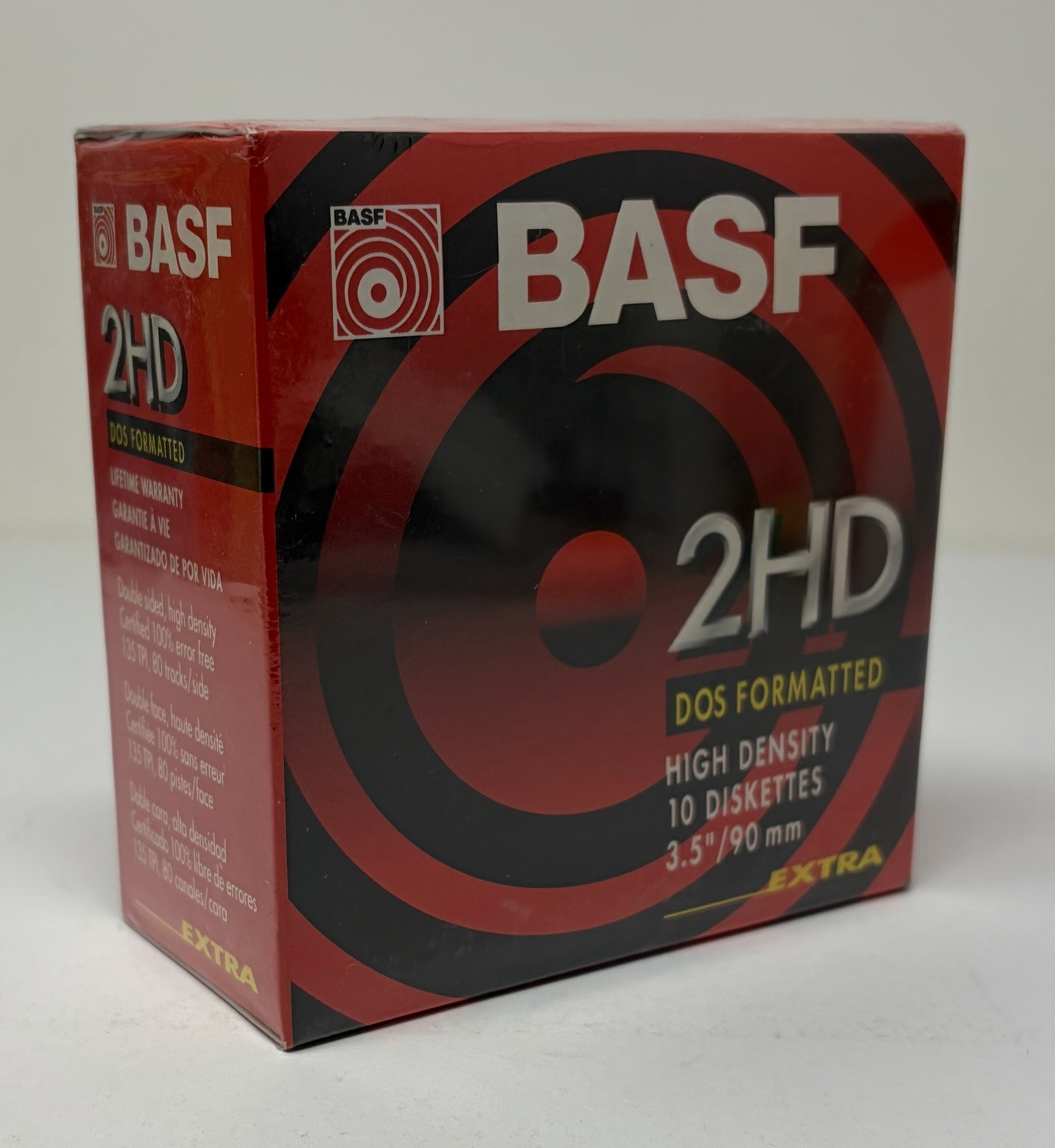NEW 10 pack Diskettes 3.5" / 90 mm BASF 2HD DOS FORMATTED High Density Germany