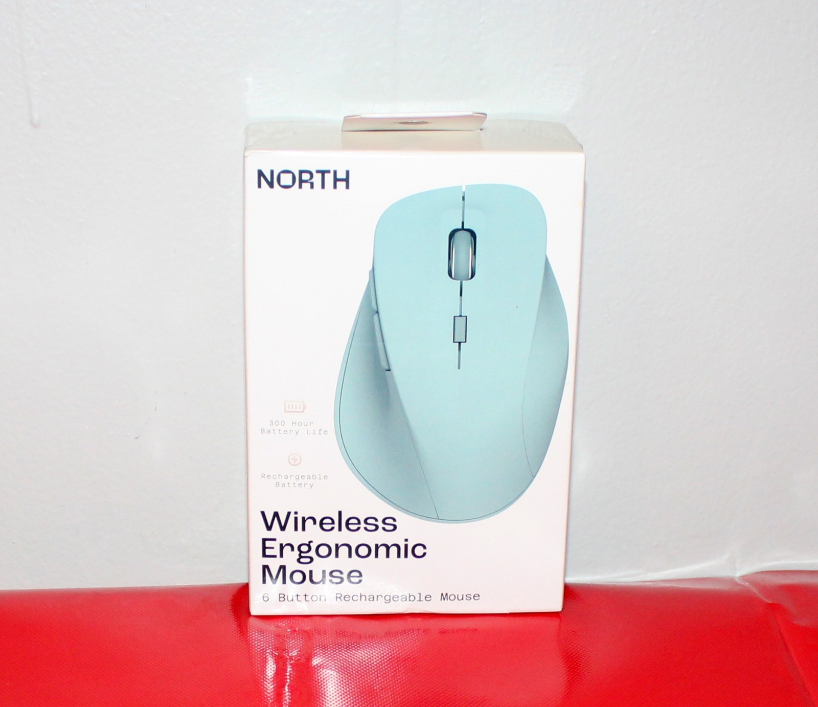 NORTH Wireless Ergonomic Mouse 6Button Recharge 2.4Ghz USB Receiver Lithium