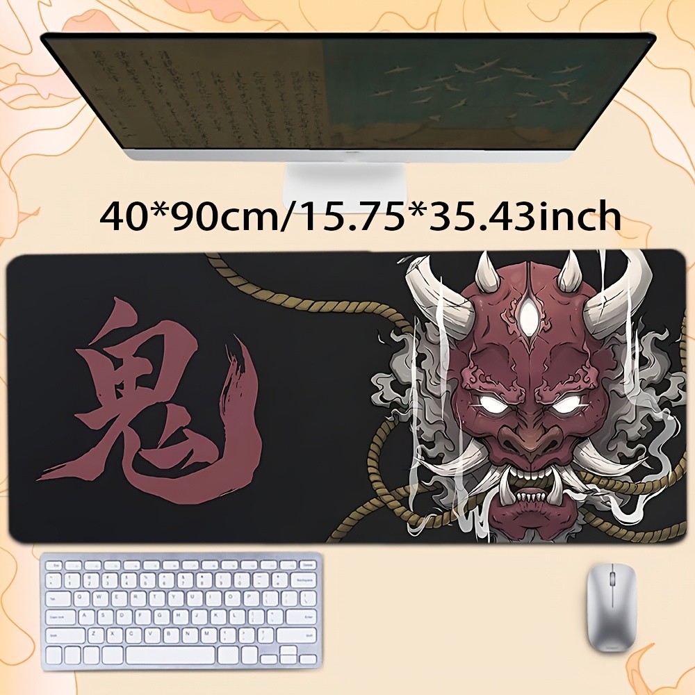 1pc HD Printed Pattern Mouse Pad, Mythical Mask Themed Trendy New Mouse Pad, X
