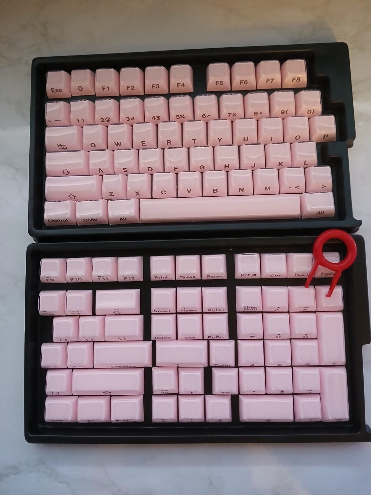 XVX Ice Cube Translucent Pink Keycaps Keyset for Mechanical Keyboard 