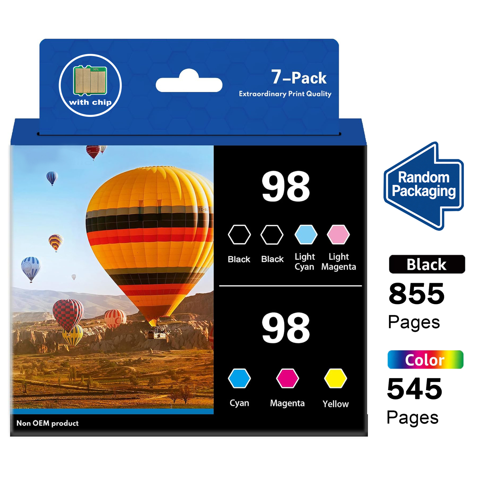 NEW 7PK 98 T098 Color Ink for Epson Artisan 700 725 800 810 837 710 730 835