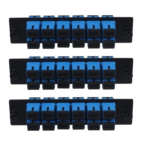 -3pcs 12 Fiber SC to SC UPC Singlemode Fiber Patch Panel with 12 SC/SC UPC Si...